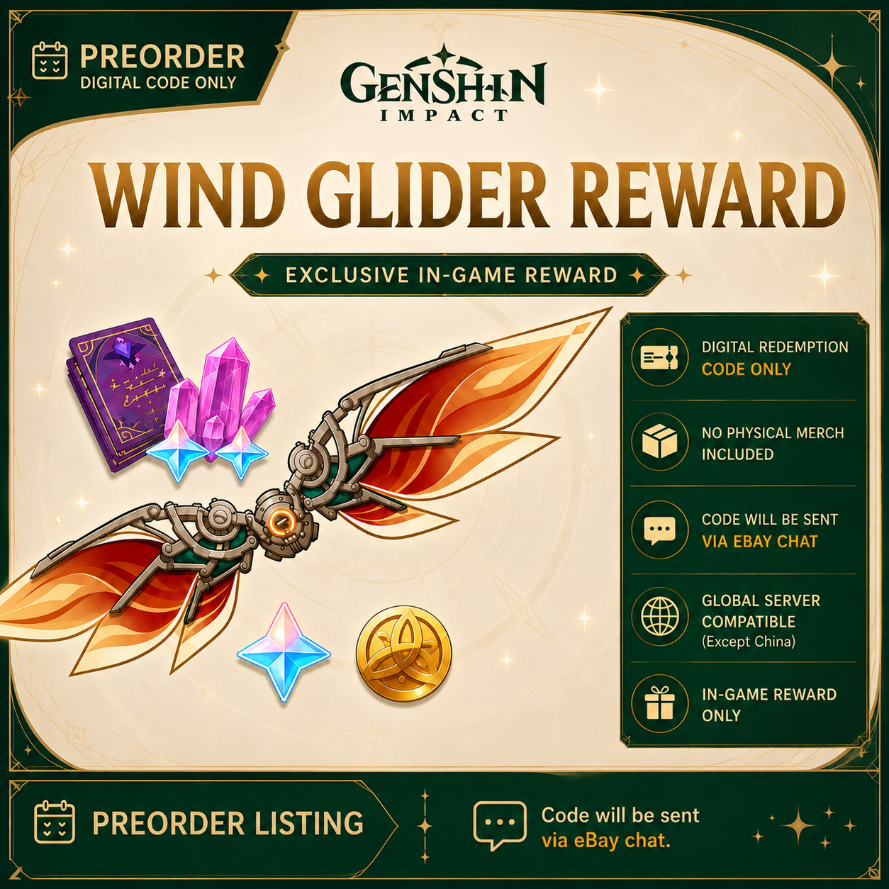 💚 Genshin Impact 💚 x Vkusno I Tochko Collab Wind Glider Redeem Code