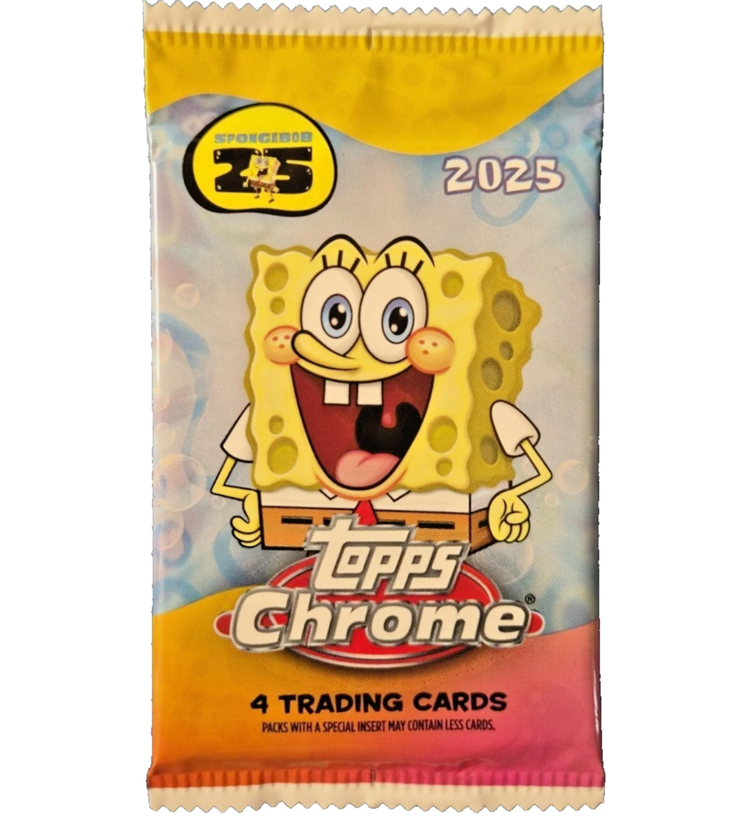2025 Topps Chrome SpongeBob 25th Anniversary Value Pack (4 Cards)  NEW, SEALED