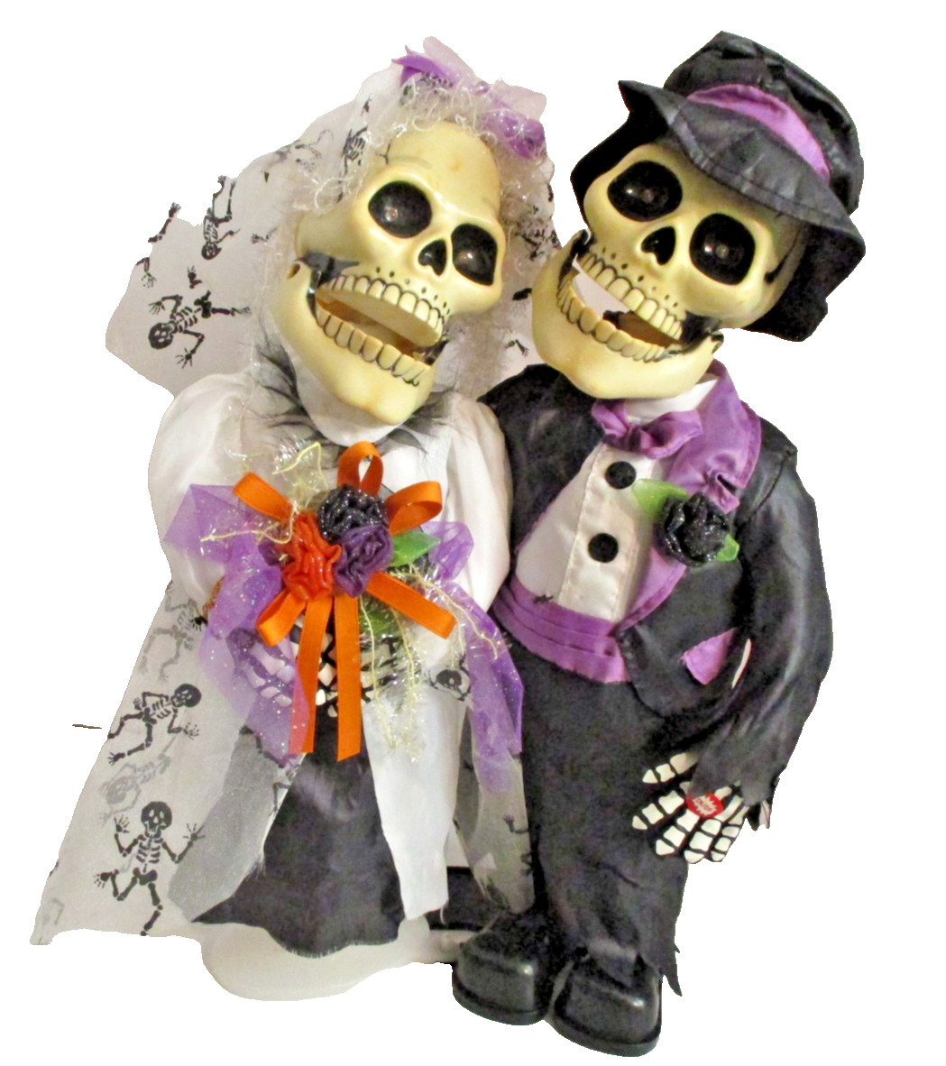 Vintage Sonny & Cher Bride & Groom Sound & Motion Halloween Skeleton (#3113)