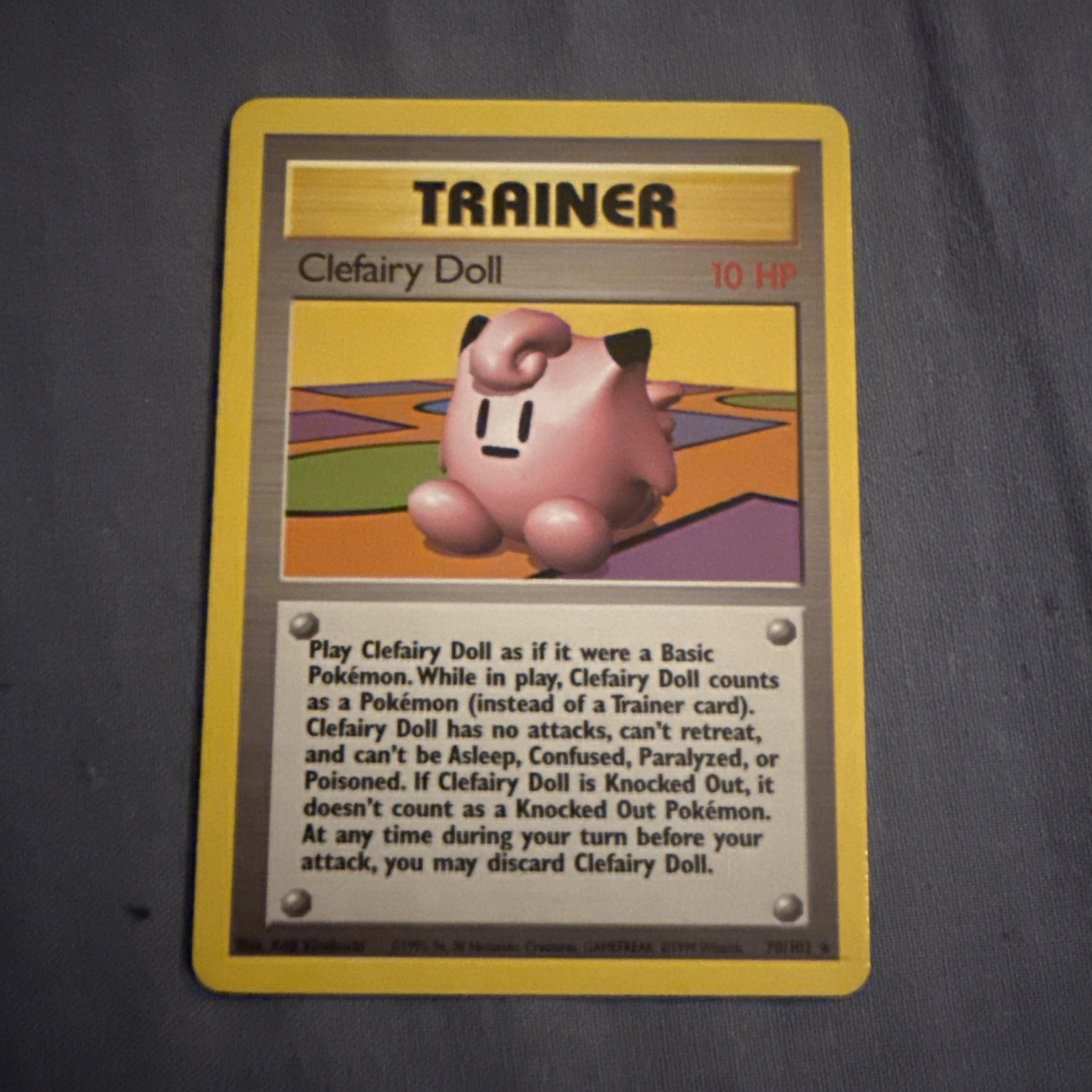Vintage Pokemon TCG Base Set Clefairy Doll 70/102 Rare Unlimited 1999 WOTC LP