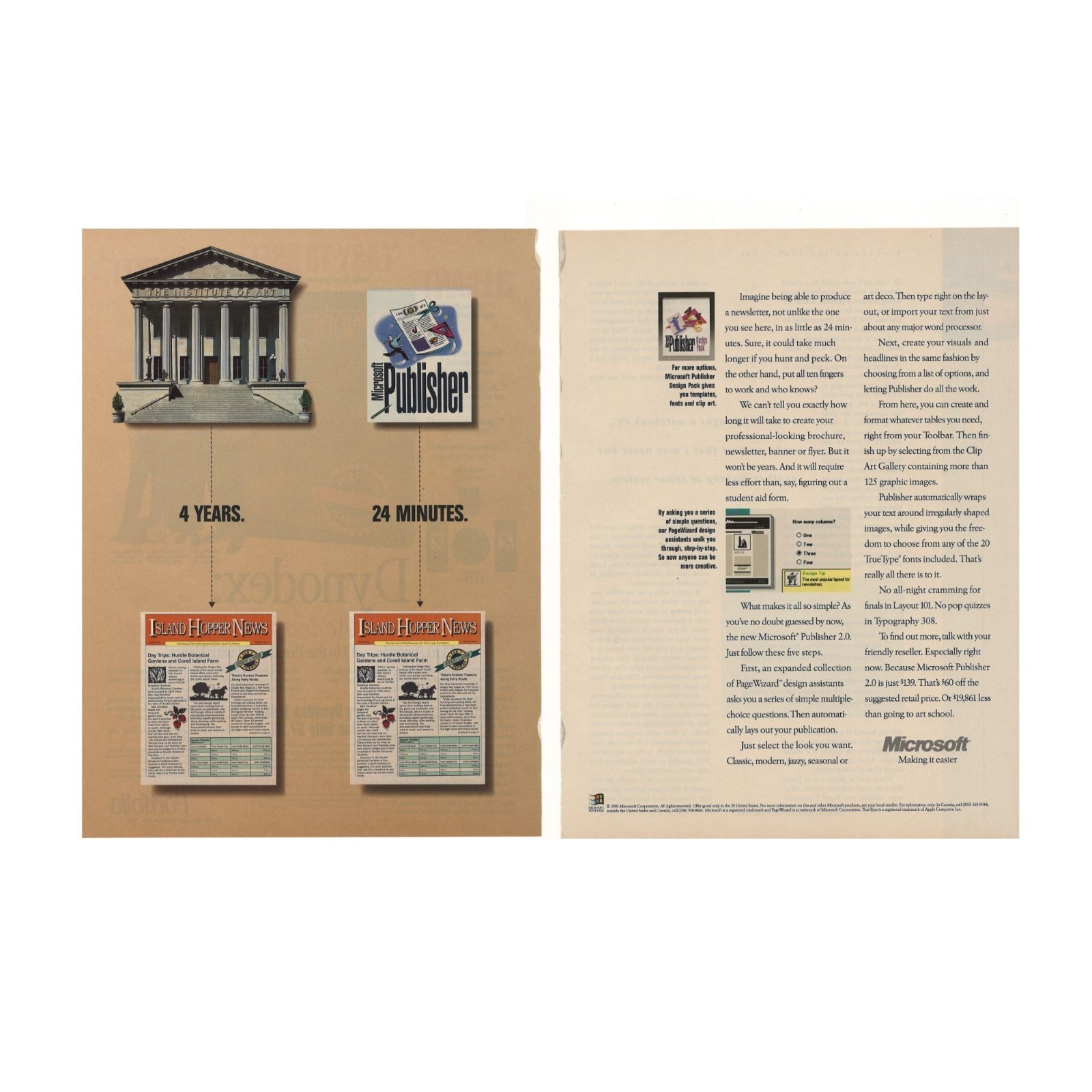 Microsoft Publisher 2.0 Vintage Print Ad 1993 Software Tools Design Pack u