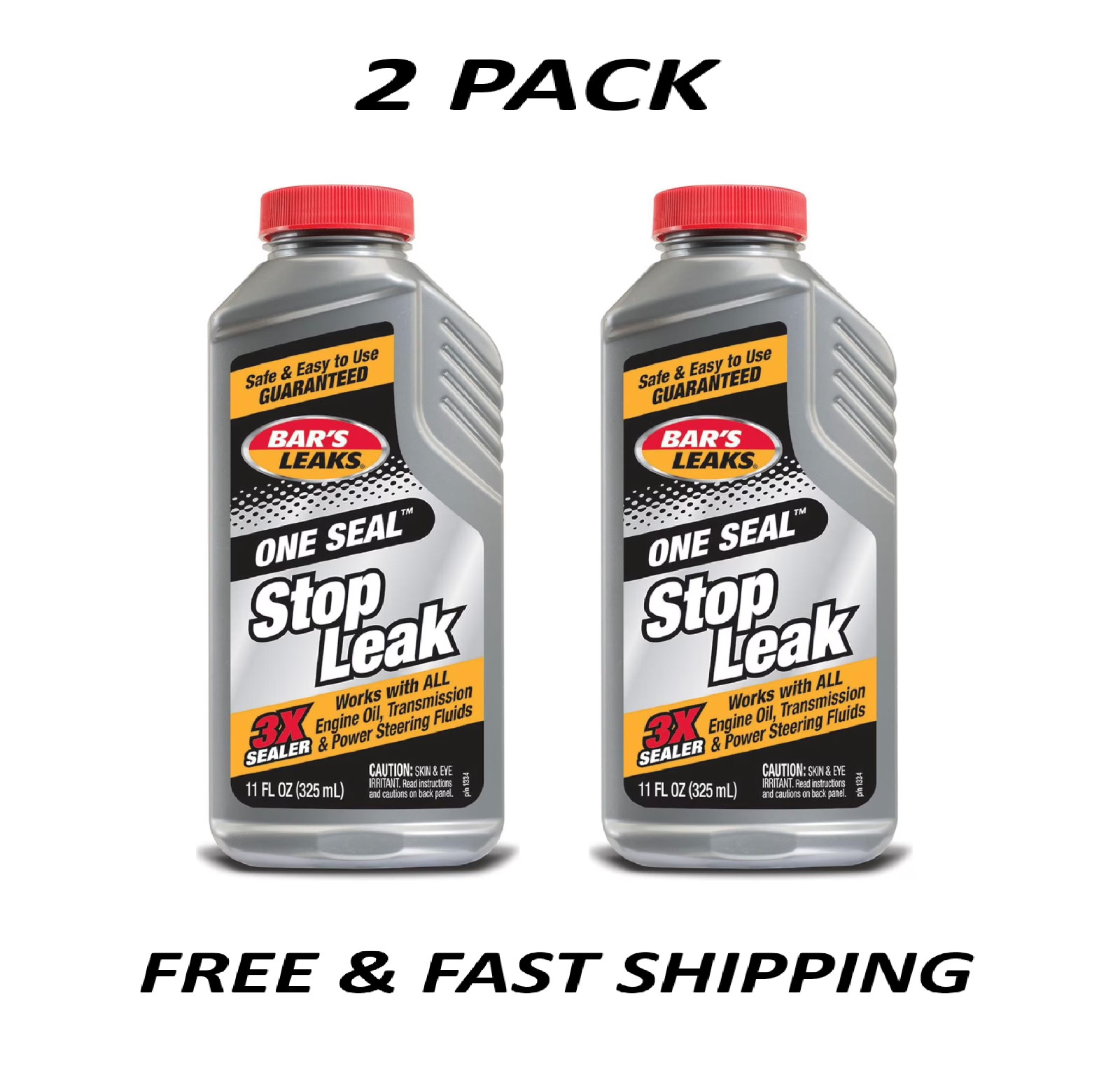 (2 pack) Bar's Leaks 1334 One Seal Stop Leak Automotive Additive, 11 oz.