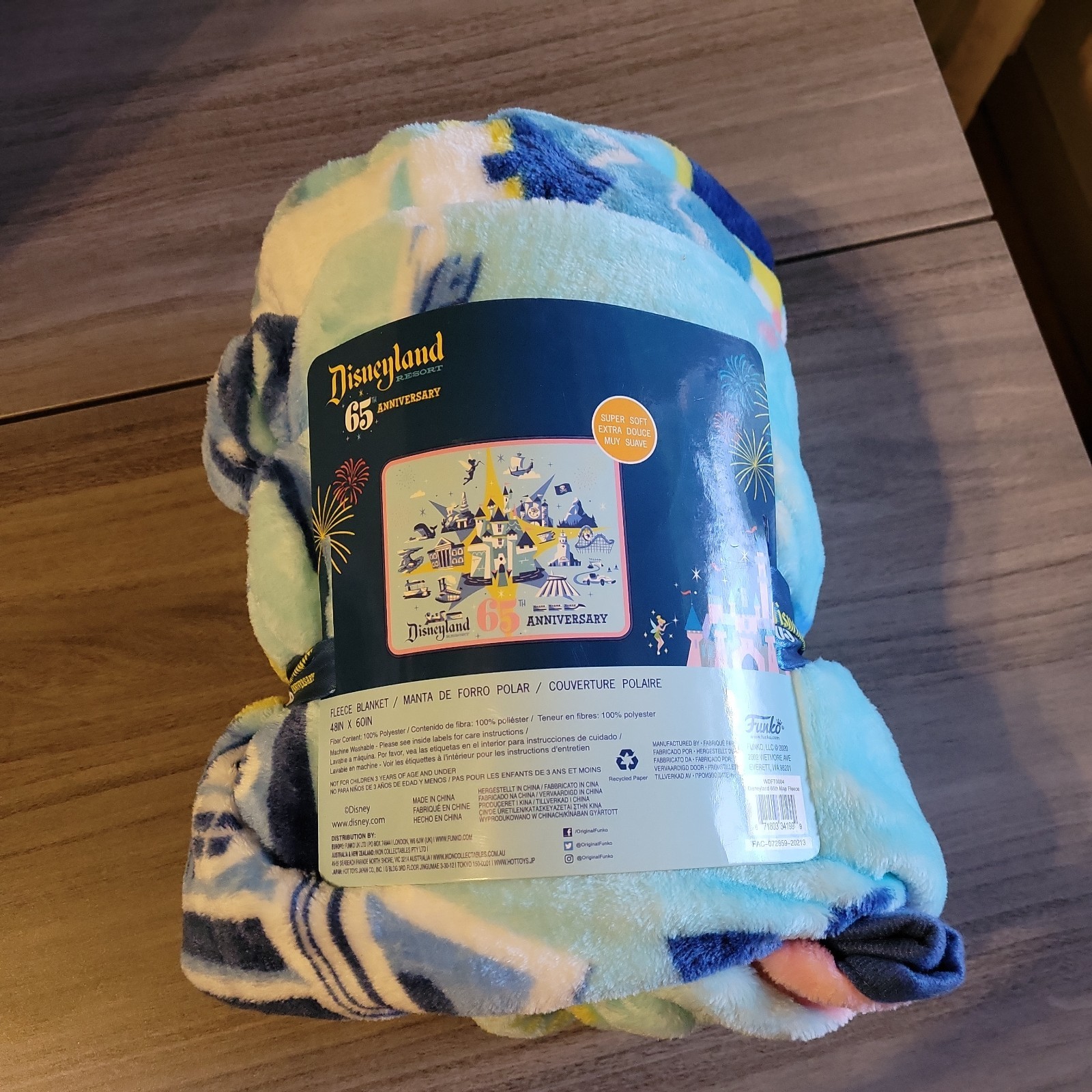 New Funko Disney Disneyland 65th Anniversary Fleece Blanket - Super Soft 48\