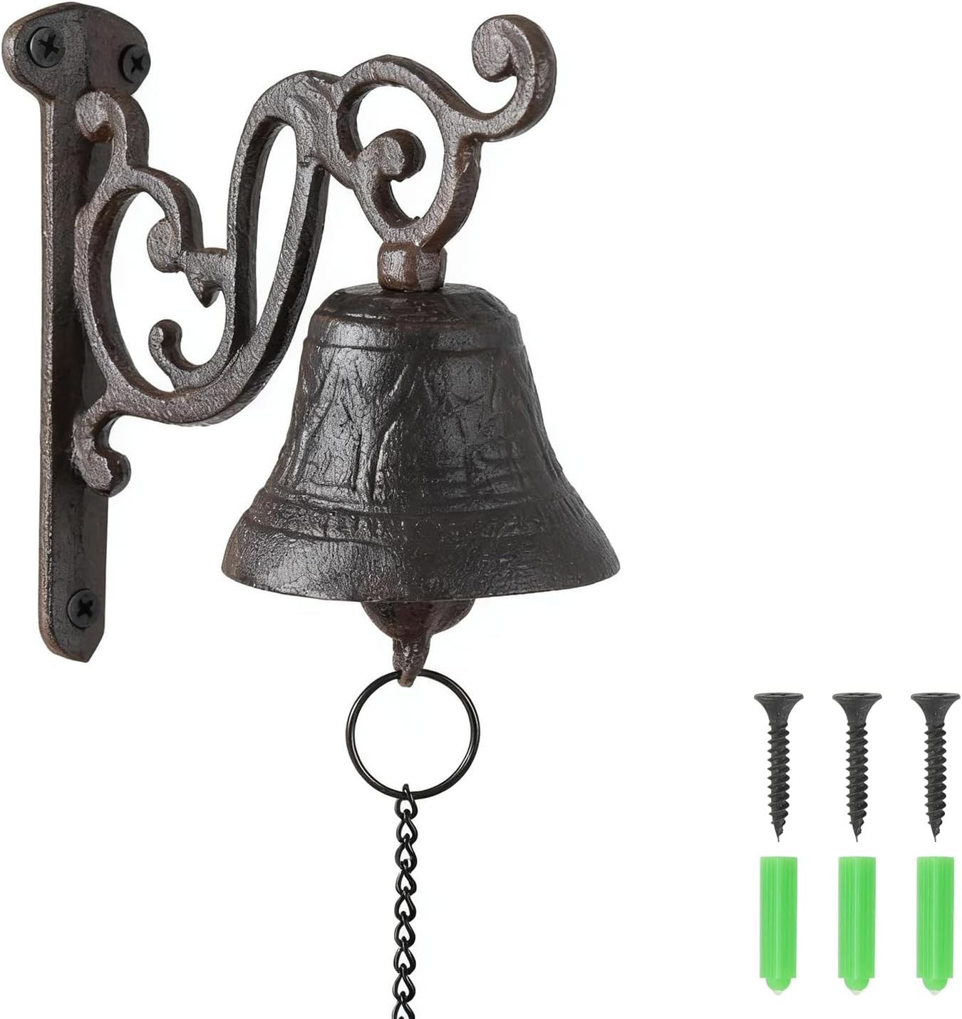 Large Vintage Cast Iron Wall-Mounted Dinner Bell for Home and Farmhouse Decor