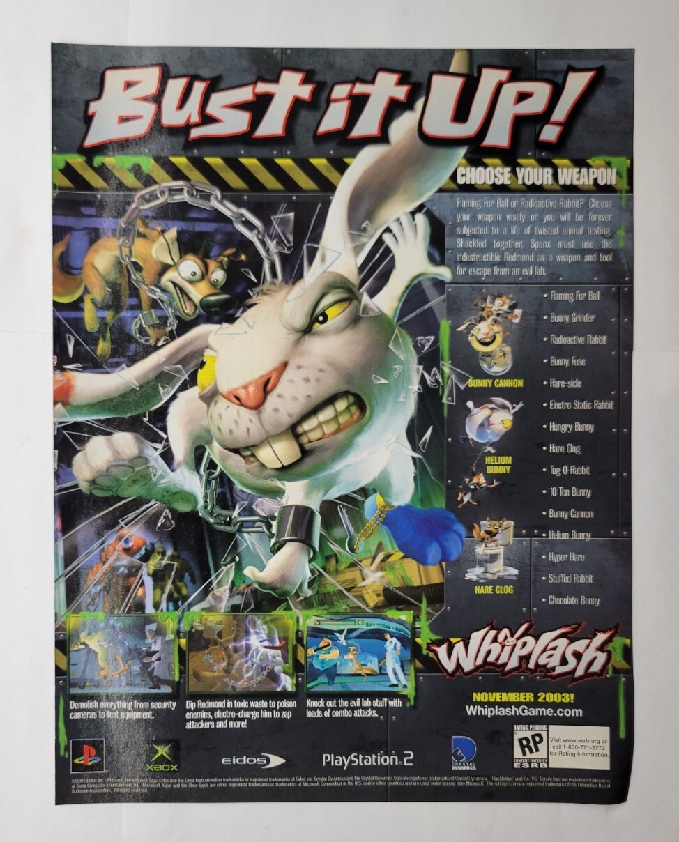 Whiplash PS2 XBox Eidos 2003 Magazine Print Ad