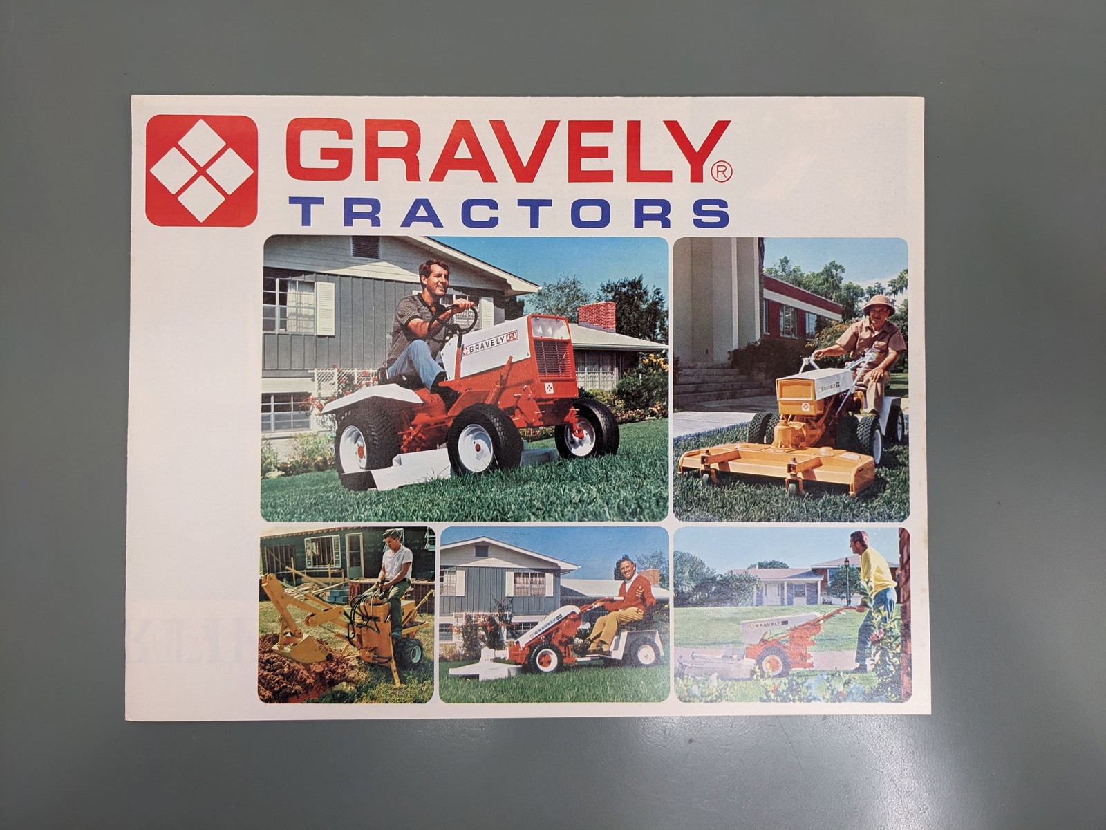 Vintage 1967 Gravely Tractors Sales Brochure Model 424 Convertibles Mini Backhoe