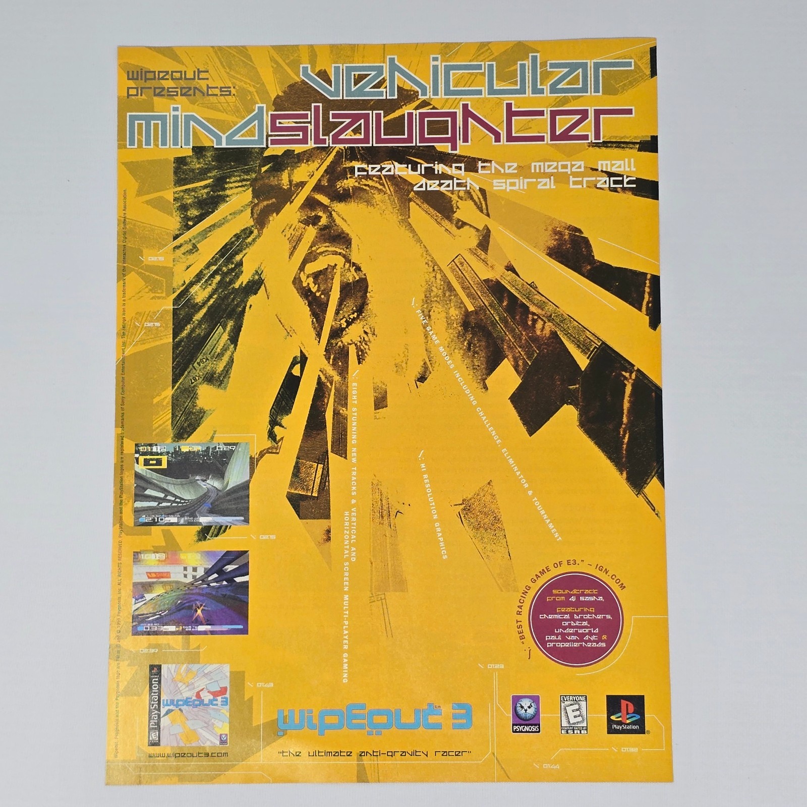 Wipeout 3 PlayStation 1 PS1 Vehicular Print Ad/Poster