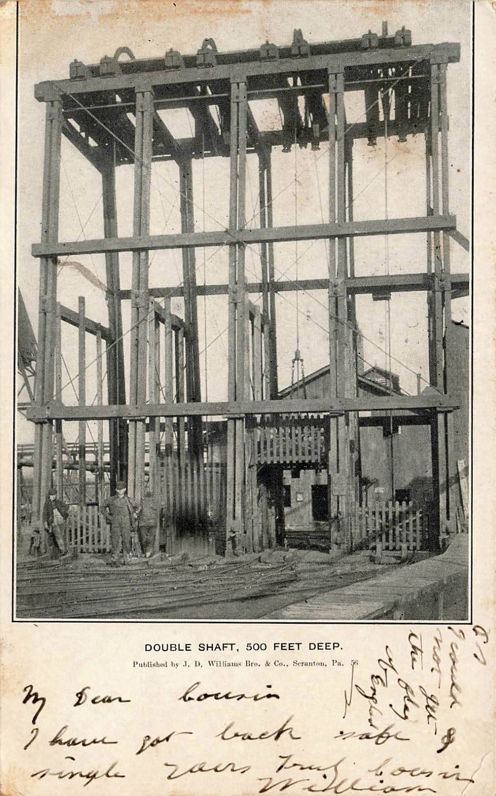 1906 PENNSYLVANIA PHOTO POSTCARD: VIEW OF DOUBLE SHAFT SCRANTON, PA UND/B