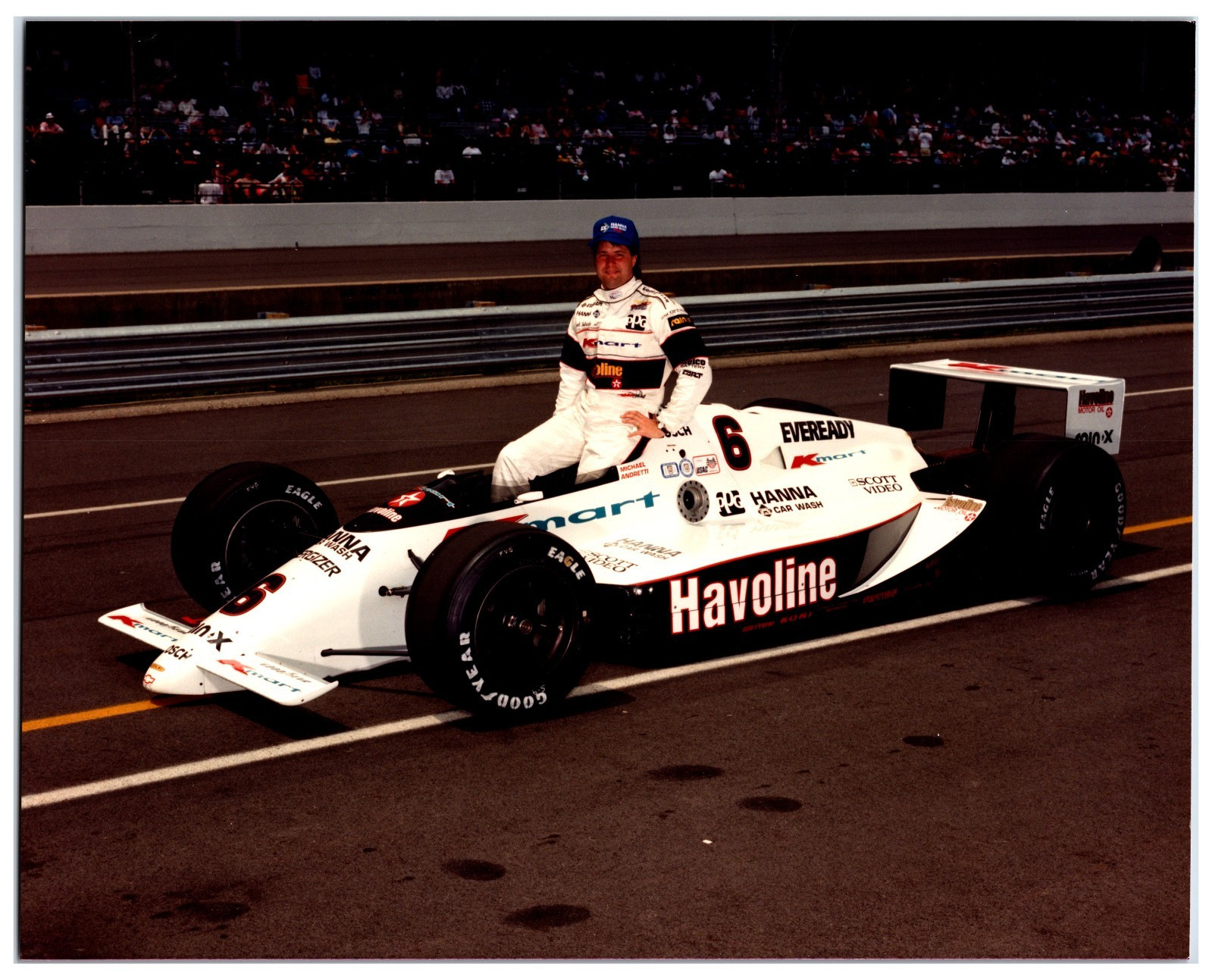 1989 Indy 500 Mario Andretti #6 Havoline Lola Indy Race Car Photo (8\