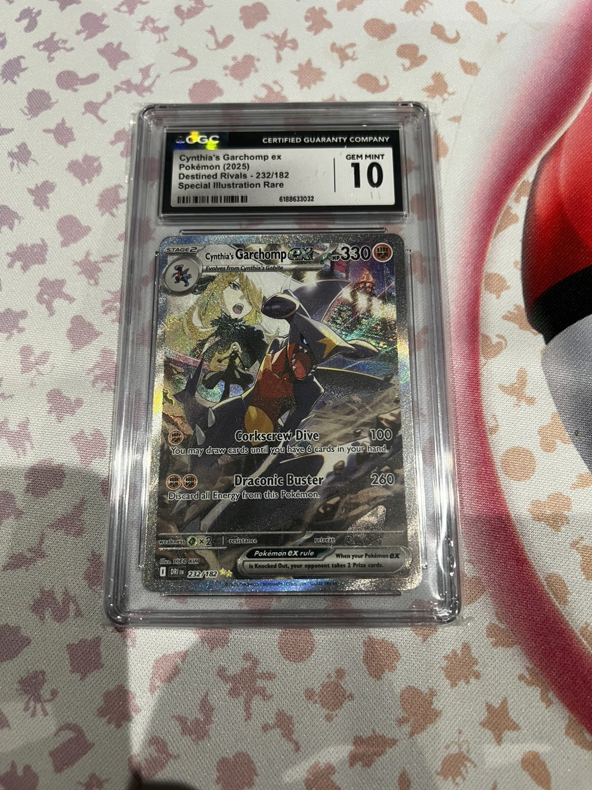 Cynthia\'s Garchomp ex 232/182 SIR - Pokémon Destined Rivals CGC 10 GEM MINT