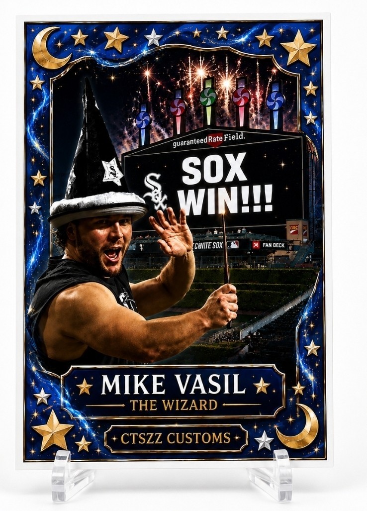 Mike Vasil Chicago White Sox Custom Art Card The Wizard CTSZZ