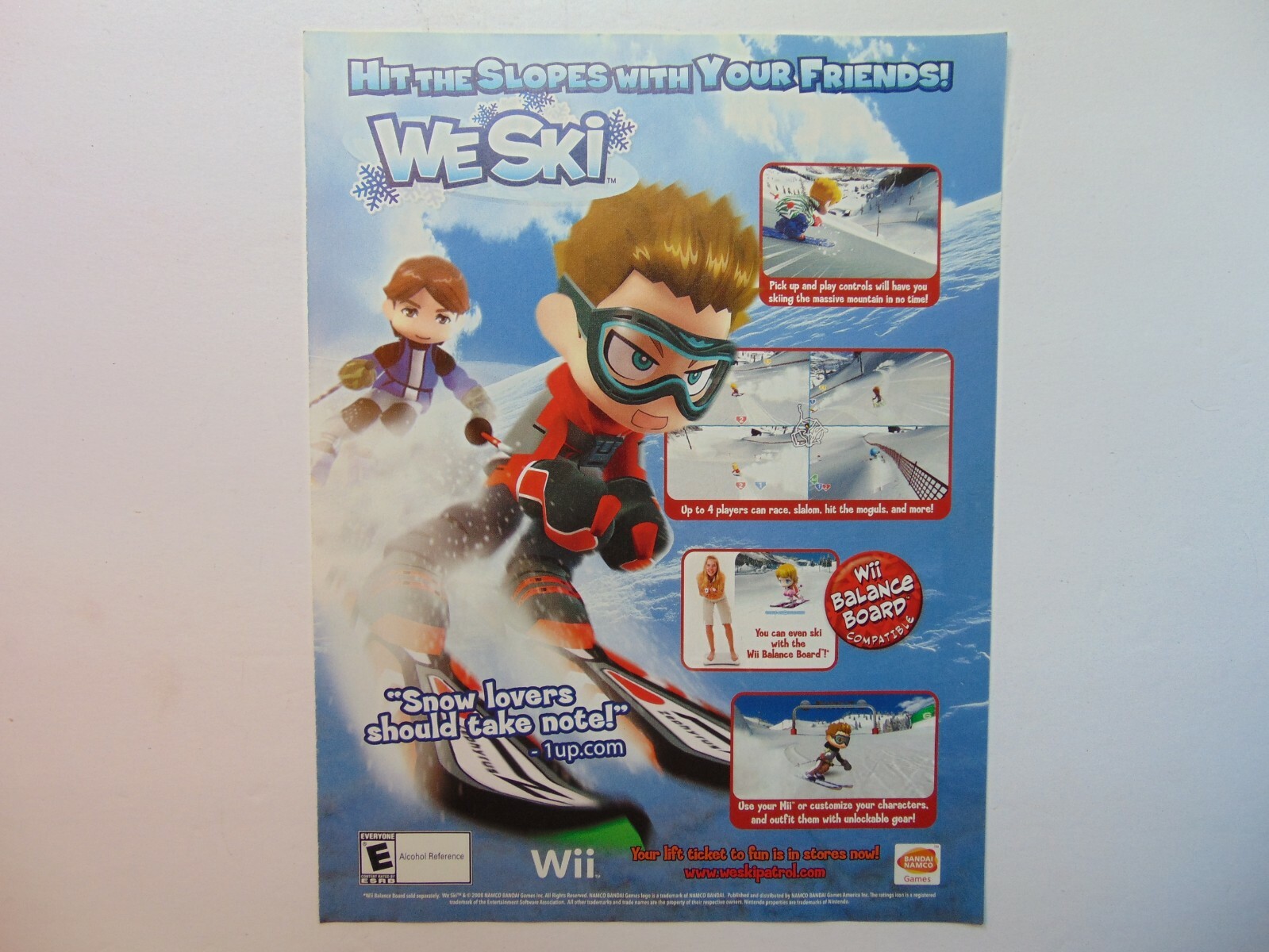 WE SKI 2008 Vintage Game Release print Ad 