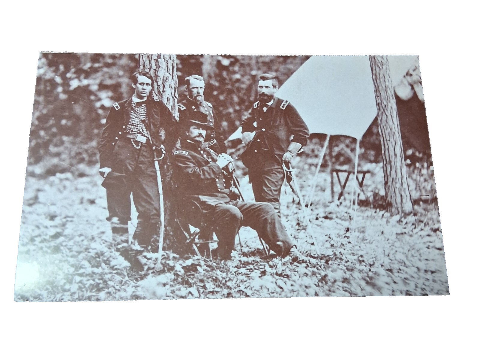 Postcard: Gettysburg Generals Hancock Barlow Birney Gibbon Reproduction 