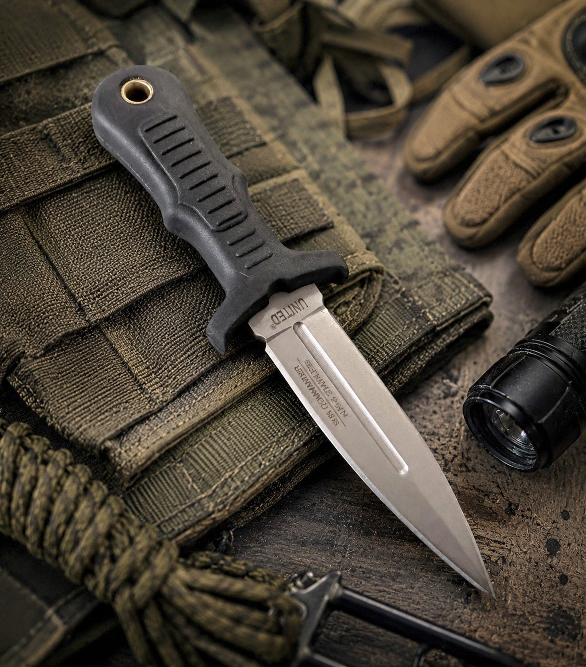 UNITED CUTLERY Sub Commander Mini Boot Knife fixed blade with kydex sheath