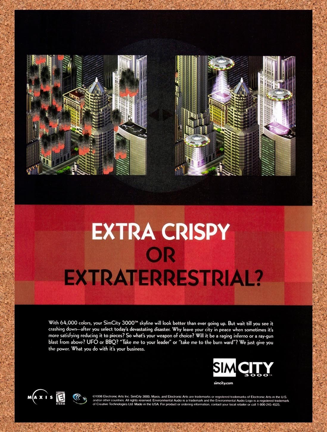 1999 Sim City 3000 PC Original Advertisement / Retro Promo v6