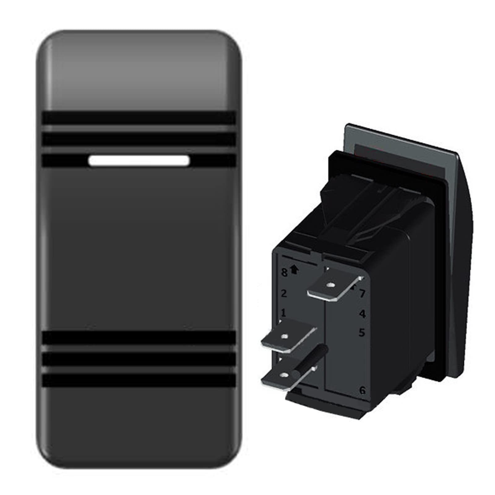 Car-ling Waterproof Rocker Switch On-Off SPST 3 Pin Rocker Switches with Whit...