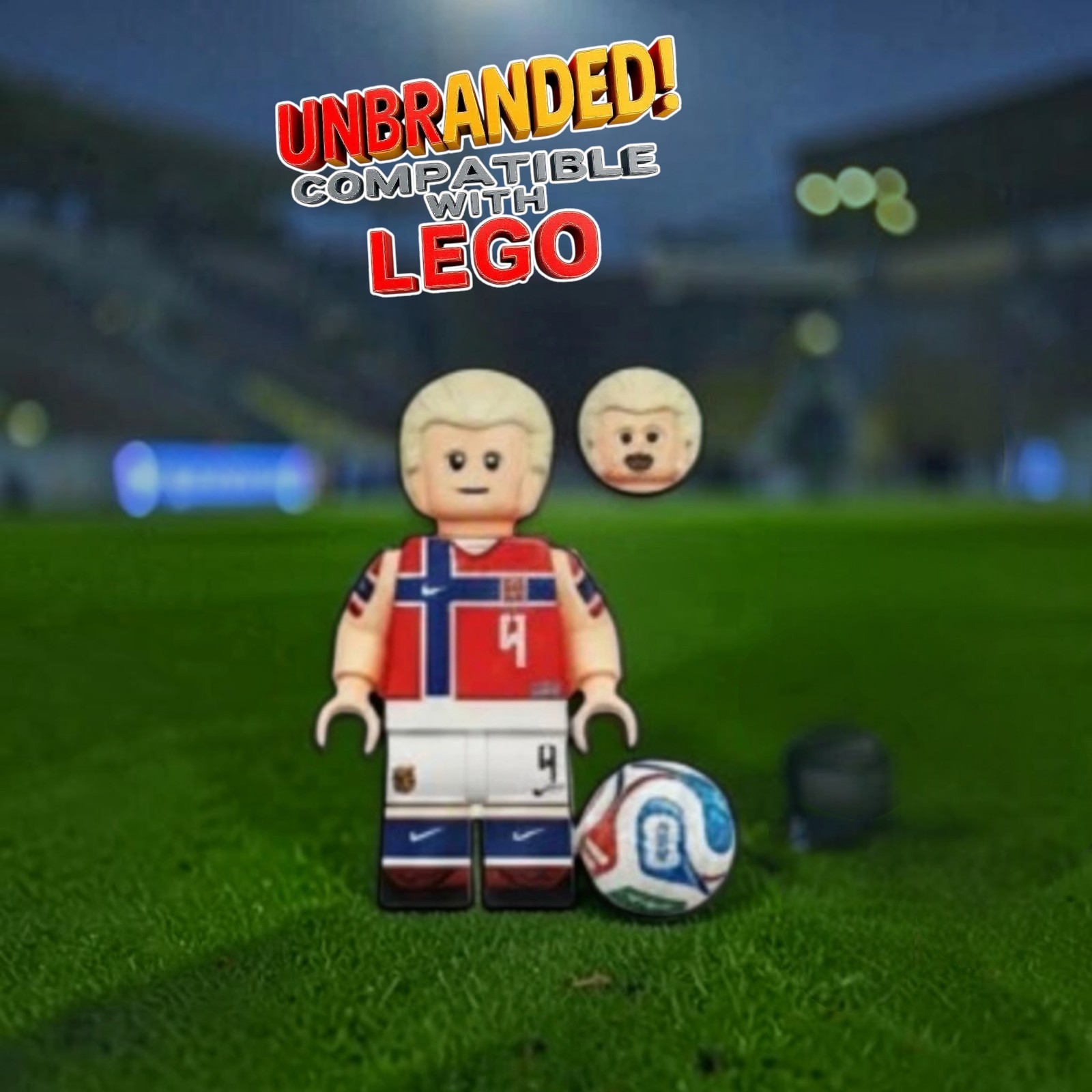 ⚽️Custom Leo Ostigard Norway Soccer Minifigures Football Figure FitsLego #4 Toy