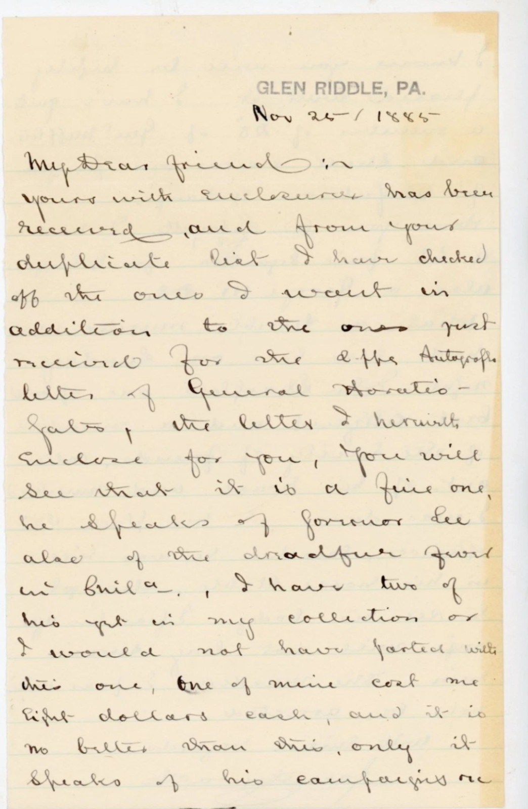 Antique Murder 1885 Handwritten Letter Ephemera Rare Pennsylvania Quaker