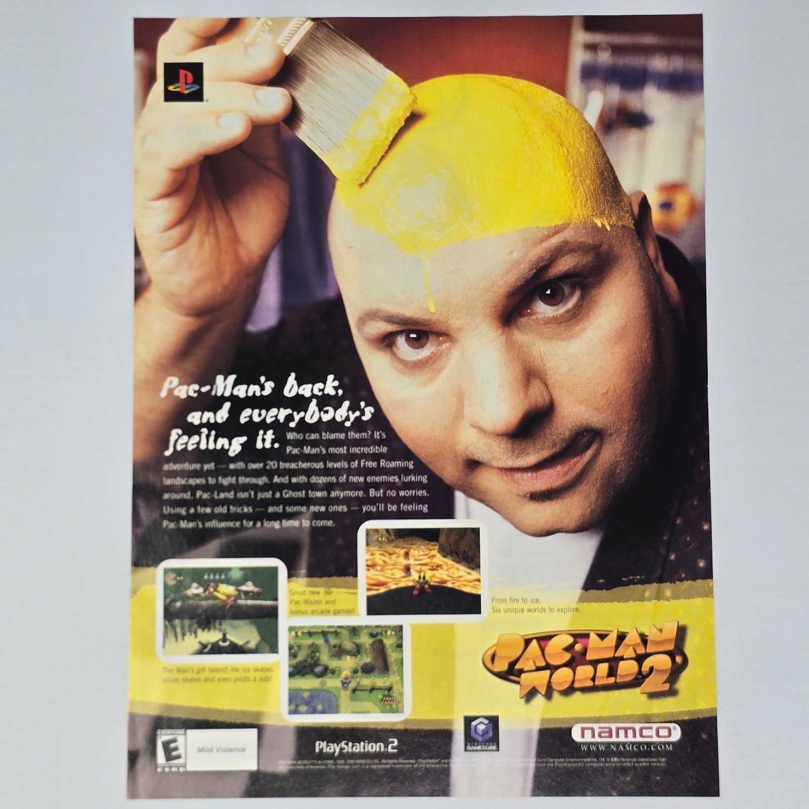 Pac Man World 2 PlayStation 2 PS2 GameCube Authentic Magazine Ad