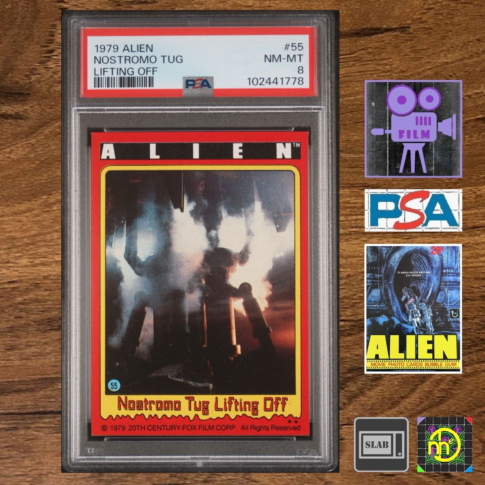 1979 Topps Alien - 55 Nostromo Tug Lifting Off - PSA 8 NM-MT