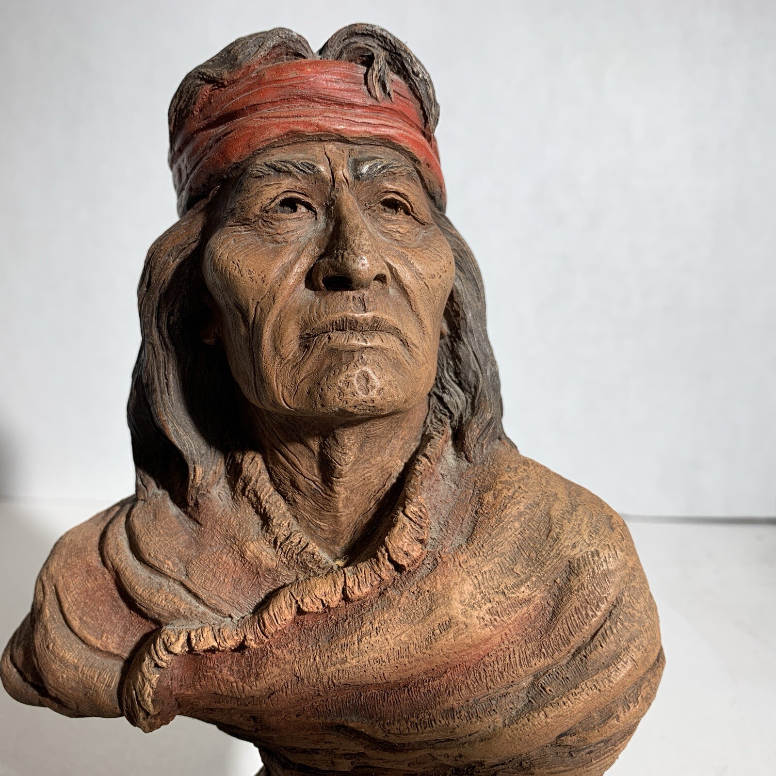 Vintage Neil Rose Peaceful One Native American Indian Resin Sculpture Signed