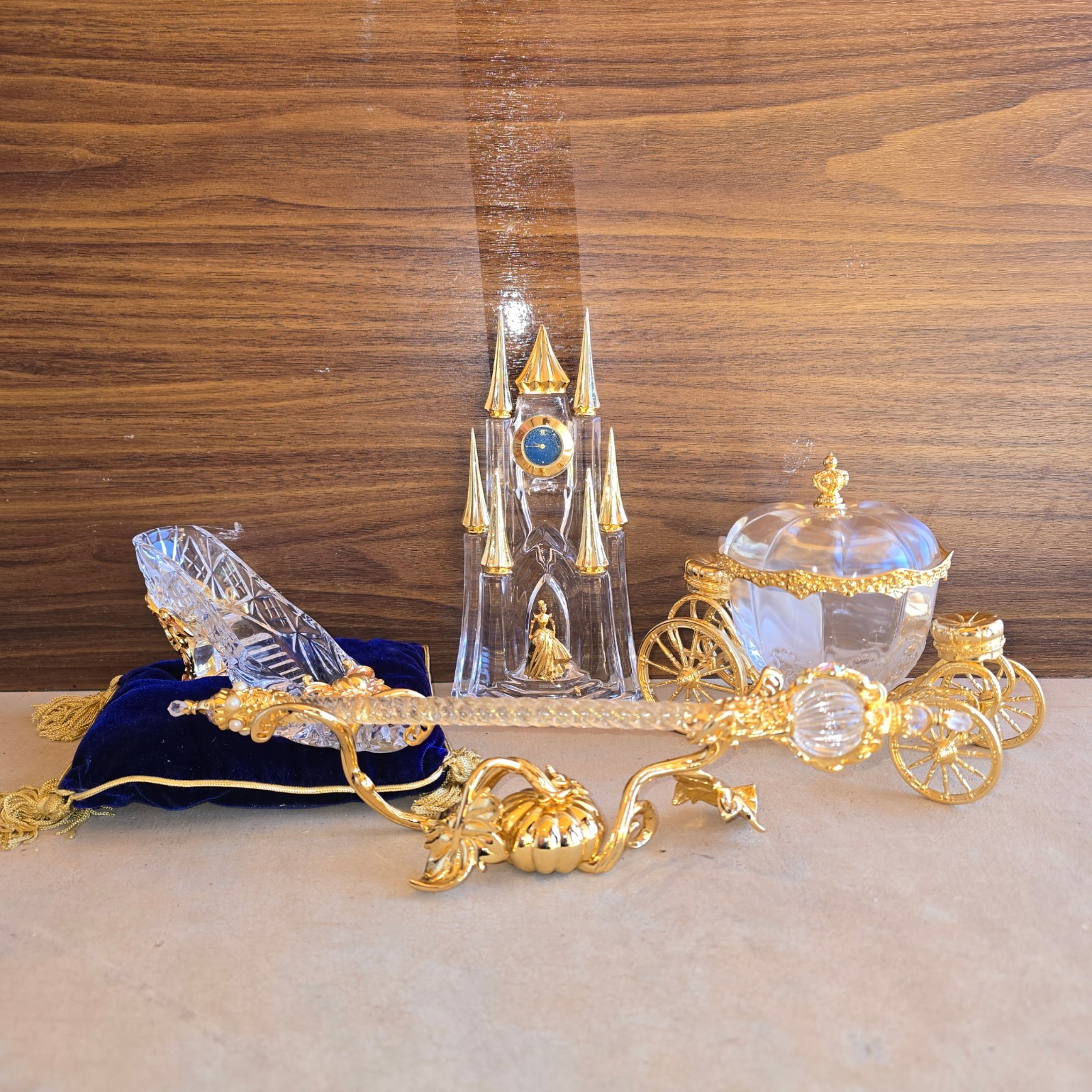Vintage 1991 24k Gold Plated Franklin Mint Cinderella Golden Crystal Collection 