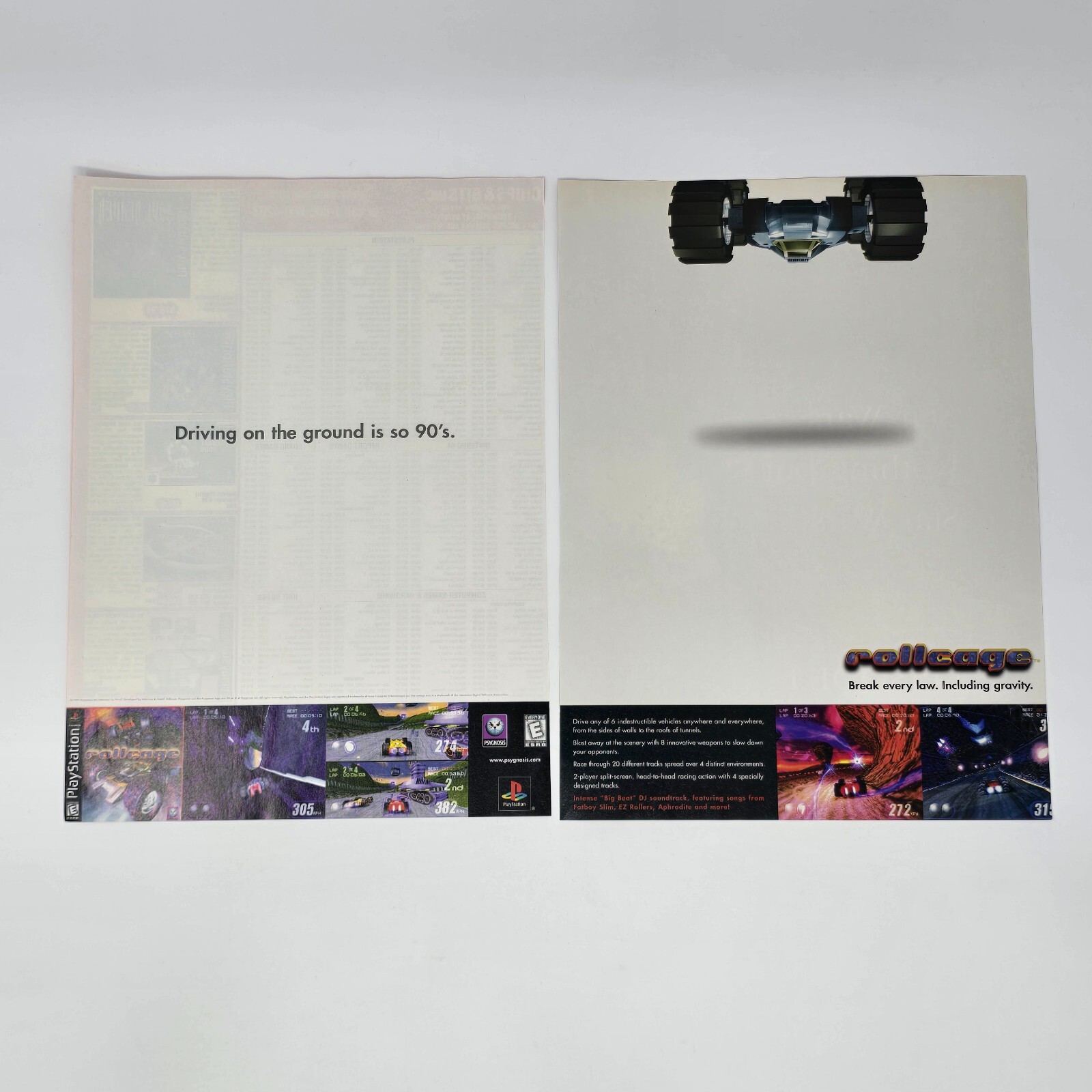 Rollcage PlayStation 1 PS1 So 90s Print Ad/Poster Promo Art