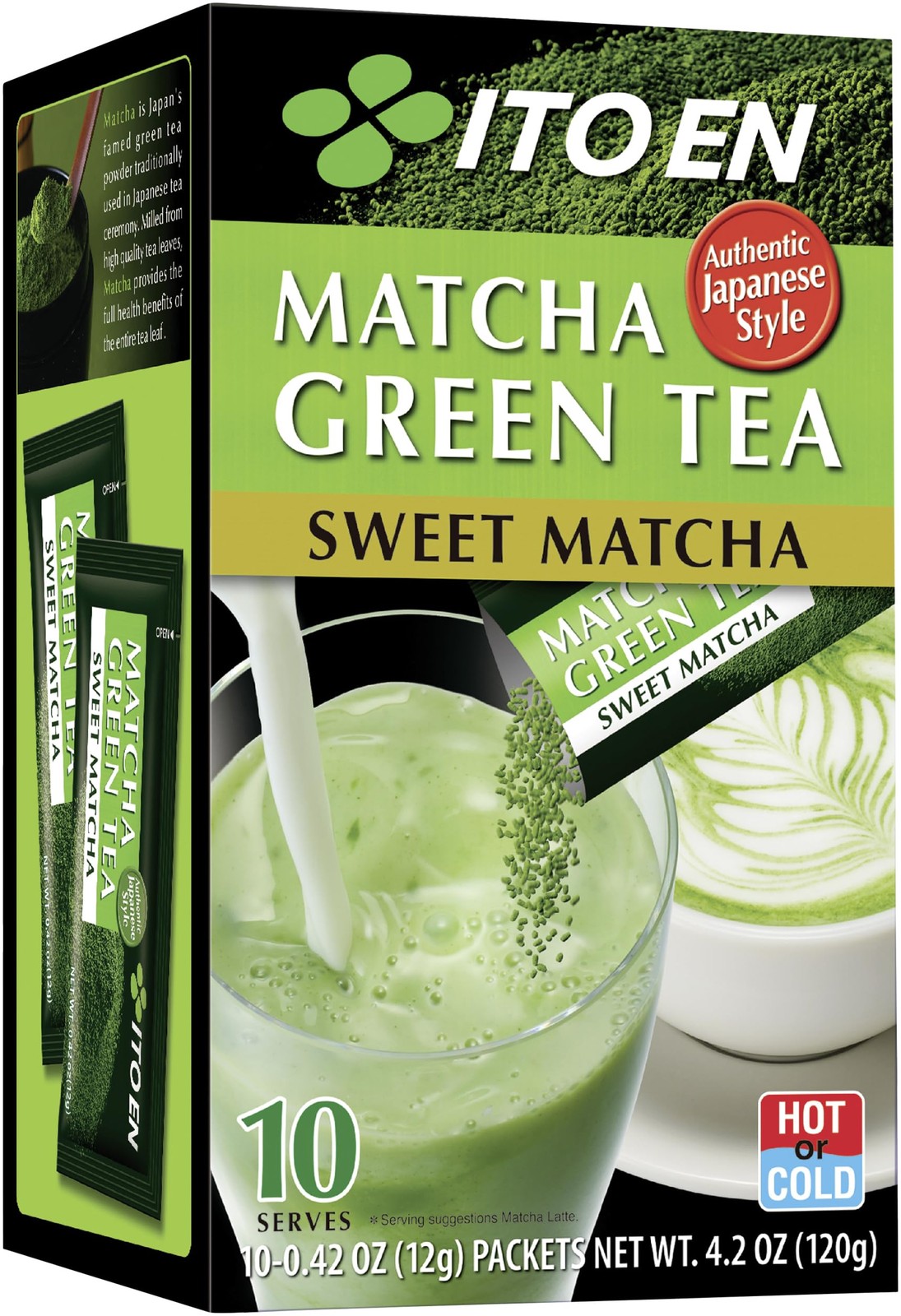Ito En Sweet Matcha Powder Sticks, 10 Sticks 4.2 Ounce (Pack of 1)