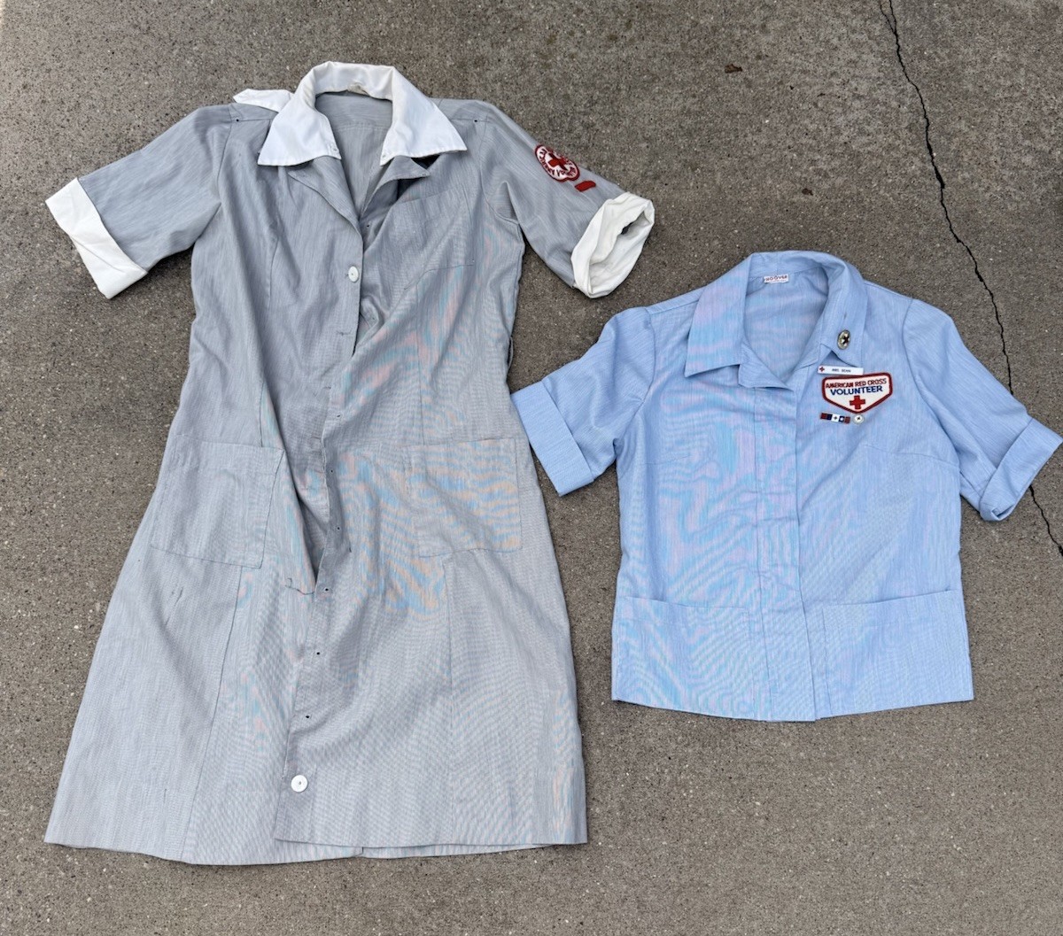 Lot WWII Red Cross Volunteer Nurse Uniform Dress Dilly Hoover Tag Vintage WW2