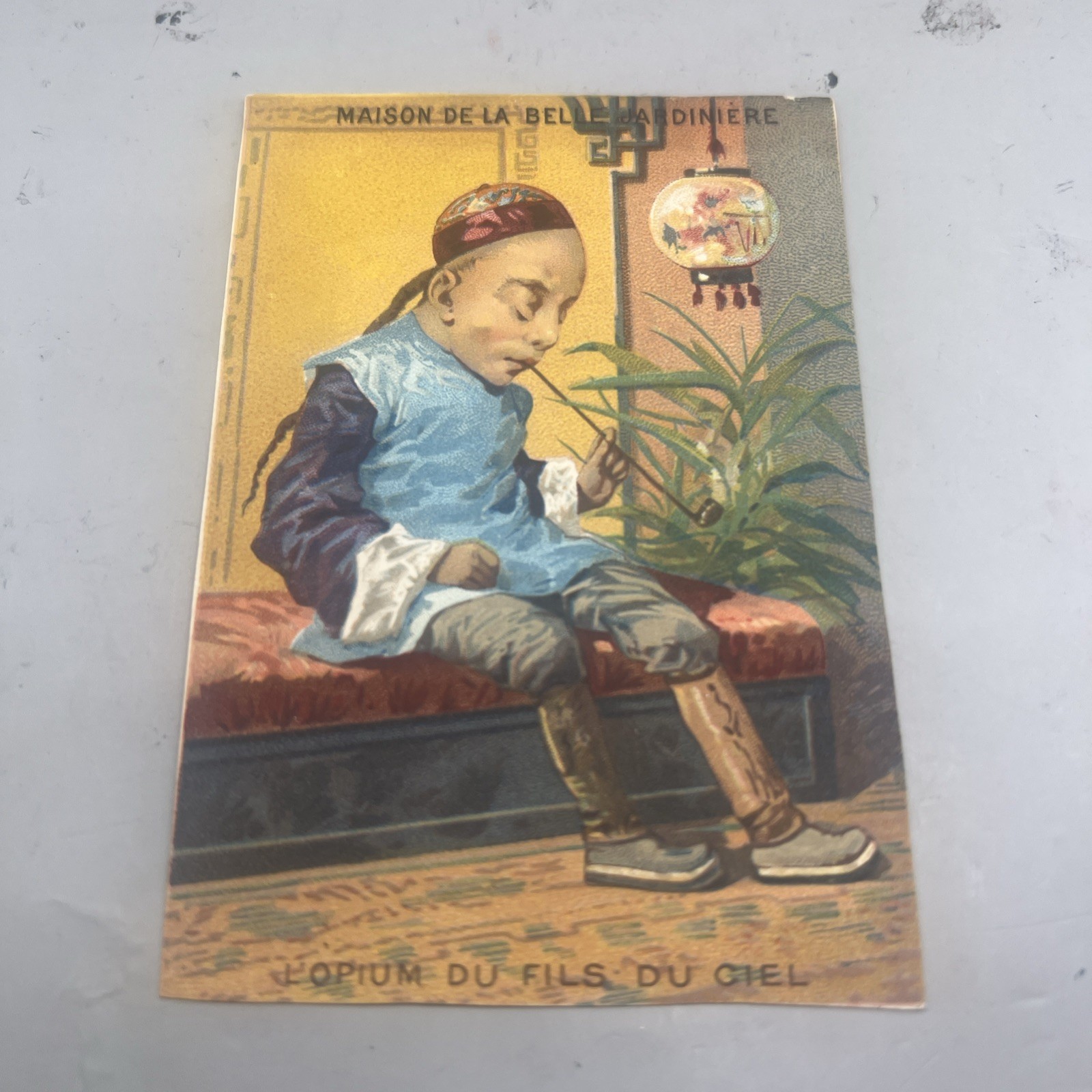 Small Opium Smokers Advertisement Card For Parisian Department Store