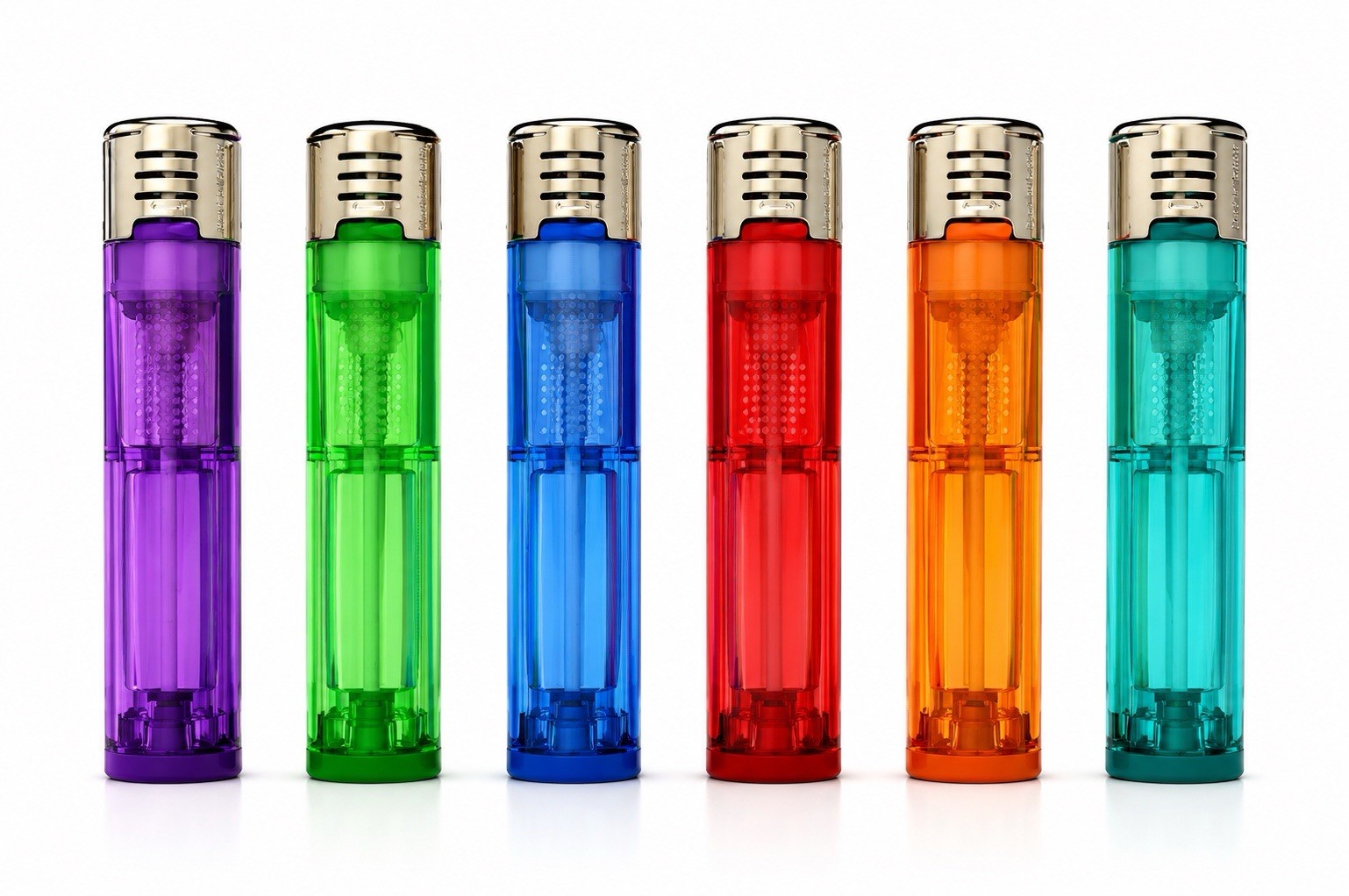 LOT OF 6 RARE Amazing Slide Lighter Electronic Adjustable Flame Refillable Slyda