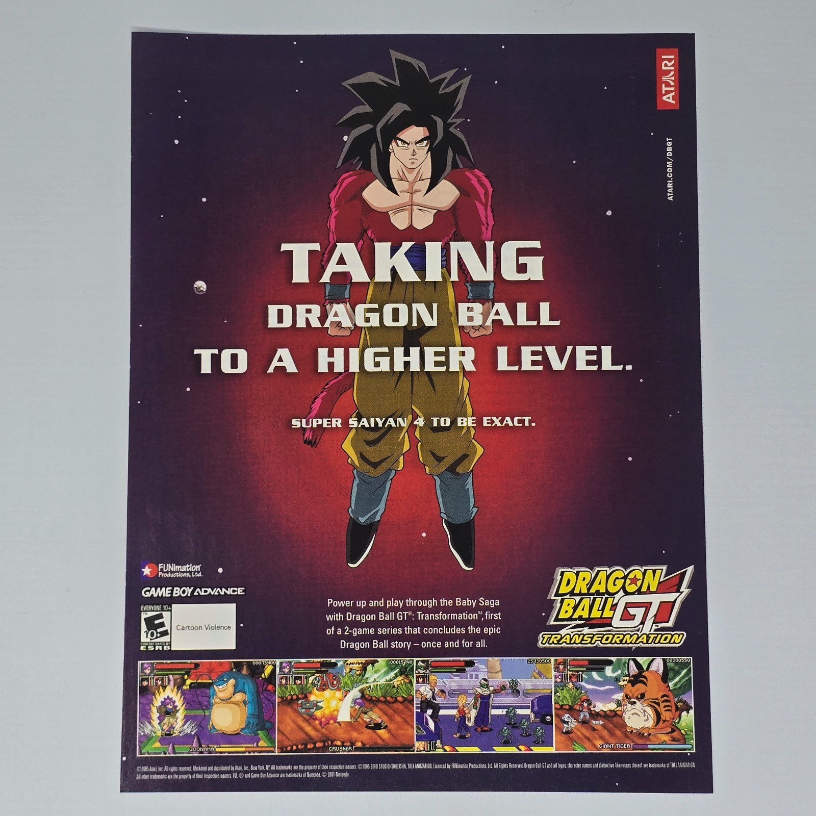 Dragon Ball Gt Transformation Game Boy Advance Authentic Magazine Ad