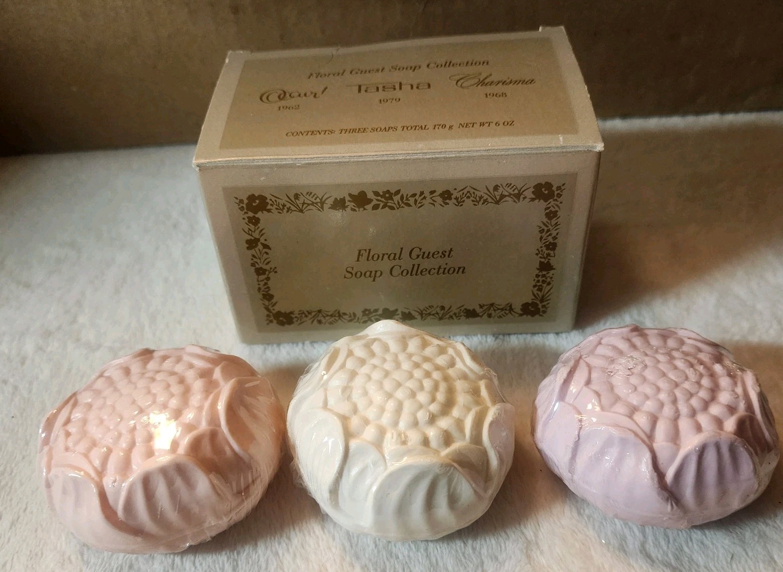 New Vintage Avon Floral Guest Soap Collection - Occur, Tasha, Charisma