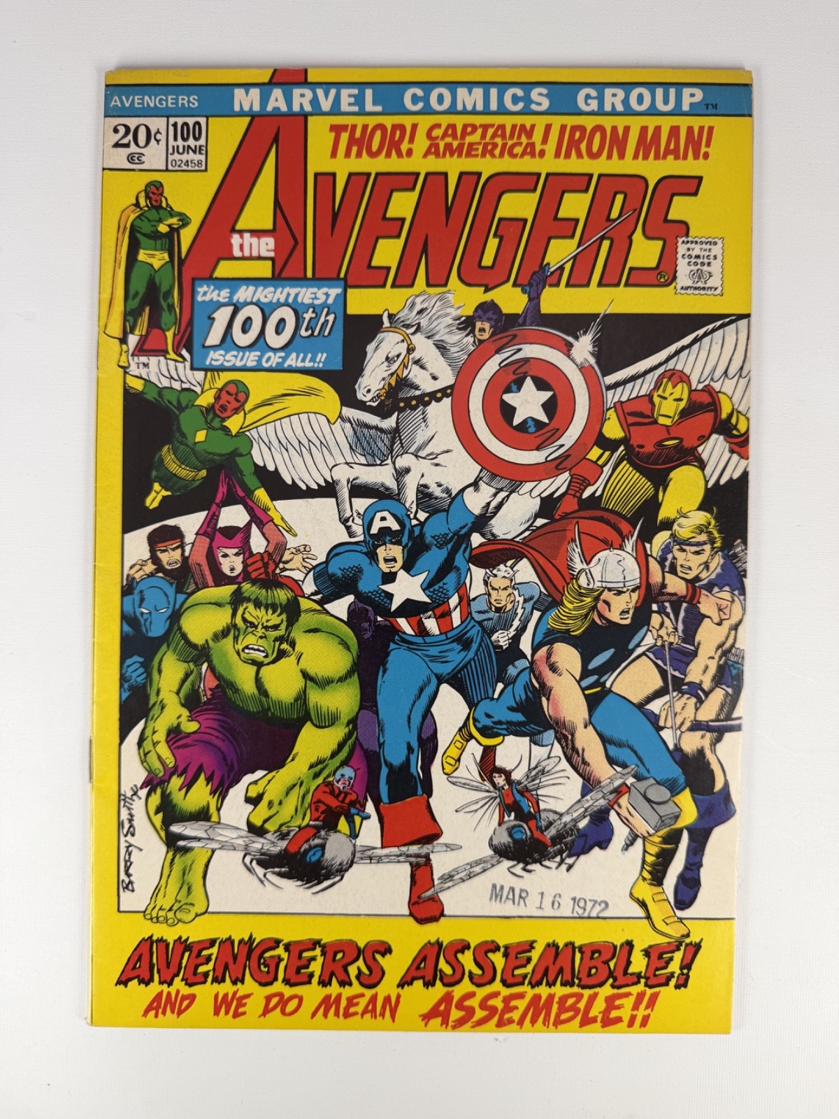 The Avengers #100 Marvel Comics 1972 Barry Windsor-Smith Cover Bronze Age VG/FN