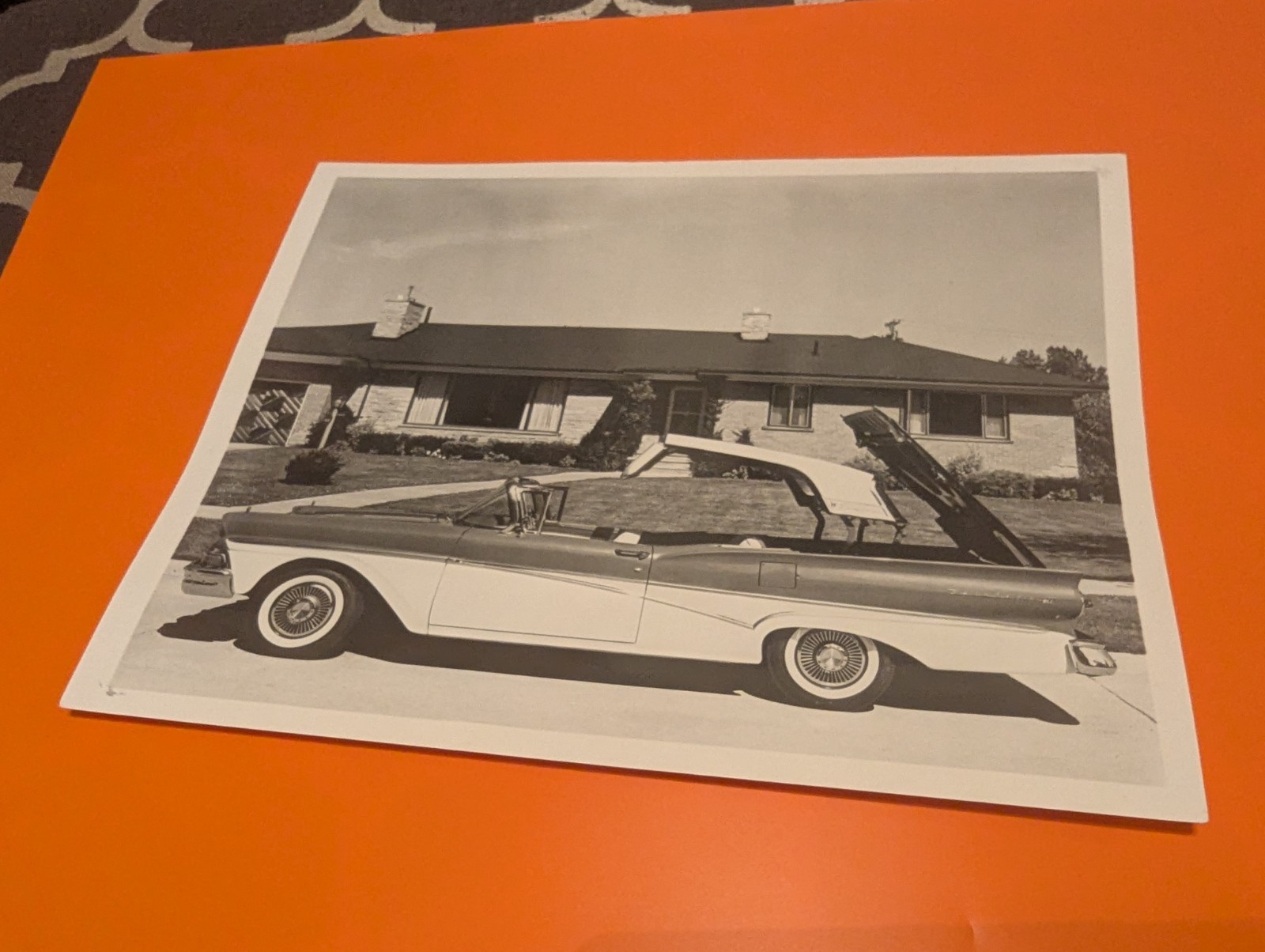 1957 Ford Fairlane 500 Skyliner Retractable Hardtop Convertible MCM Press Photo