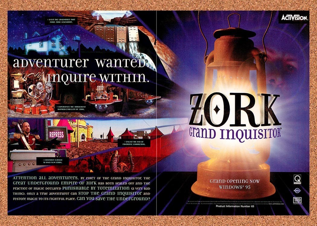 1997 Zork Grand Inquisitor PC Original Advertisement / Retro Promo v2