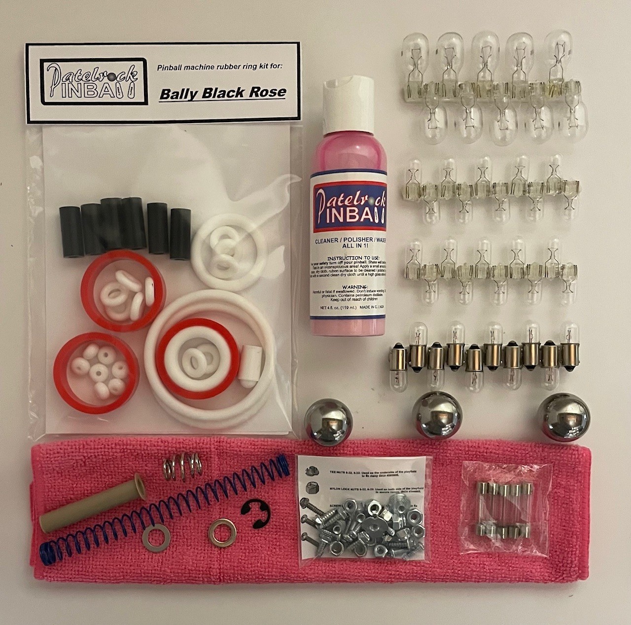 1992 Bally / Midway Black Rose Pinball Machine Maintenance Tune Up Kit