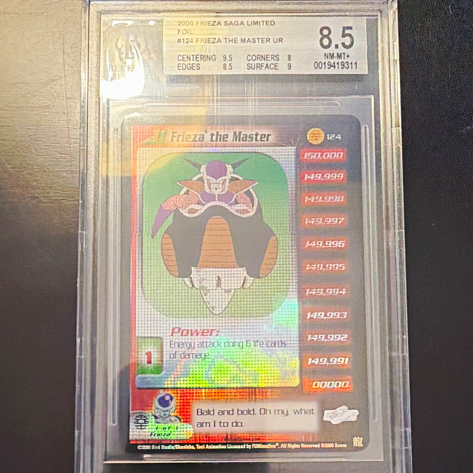 Dbz SCORE 2000 Frieza Saga Limited Foil Frieza the Master BGS 8.5 Ultra Rare