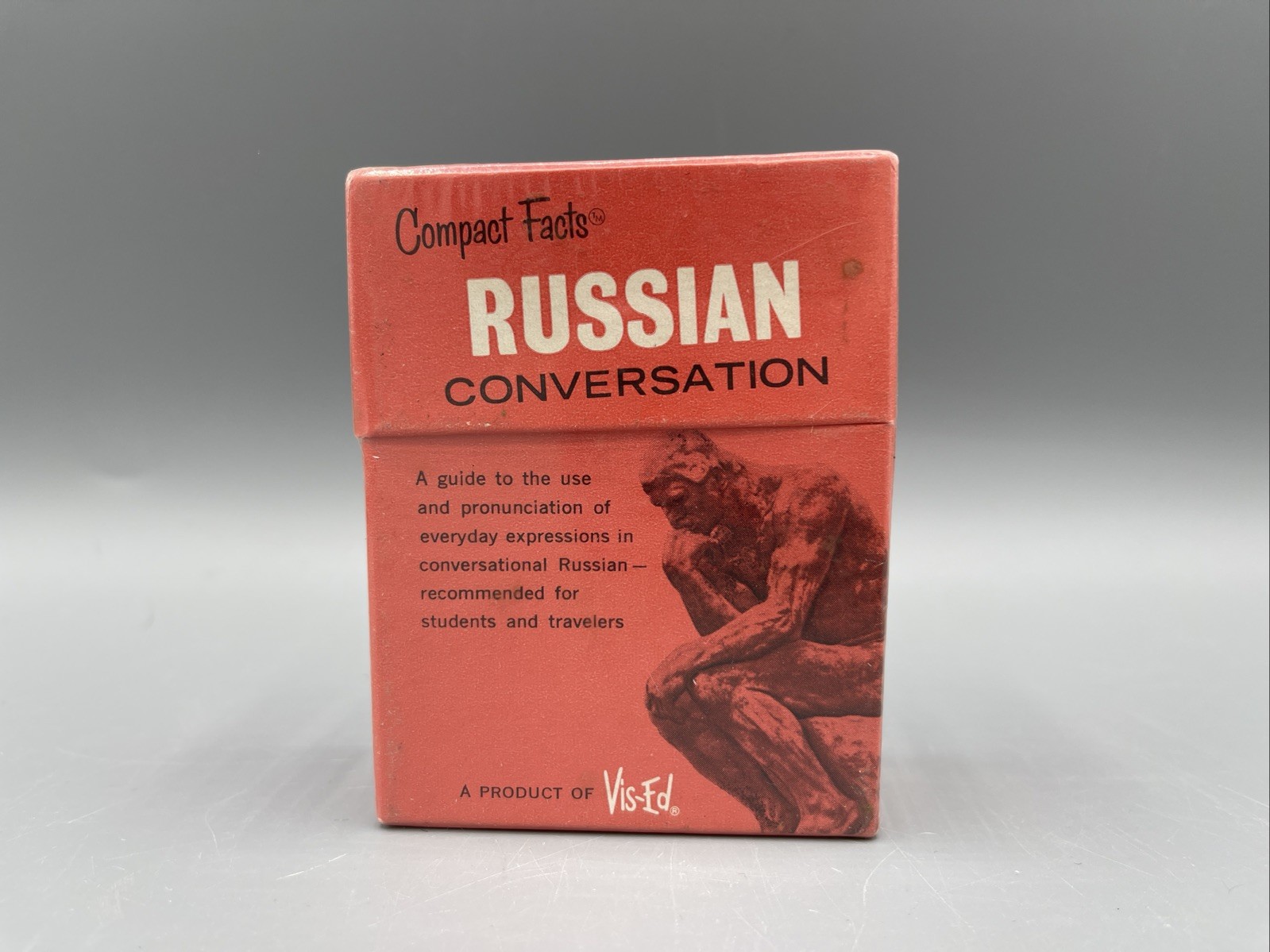 Vintage Vis-Ed Compact Facts Russian Conversation Flashcards NOS, Sealed