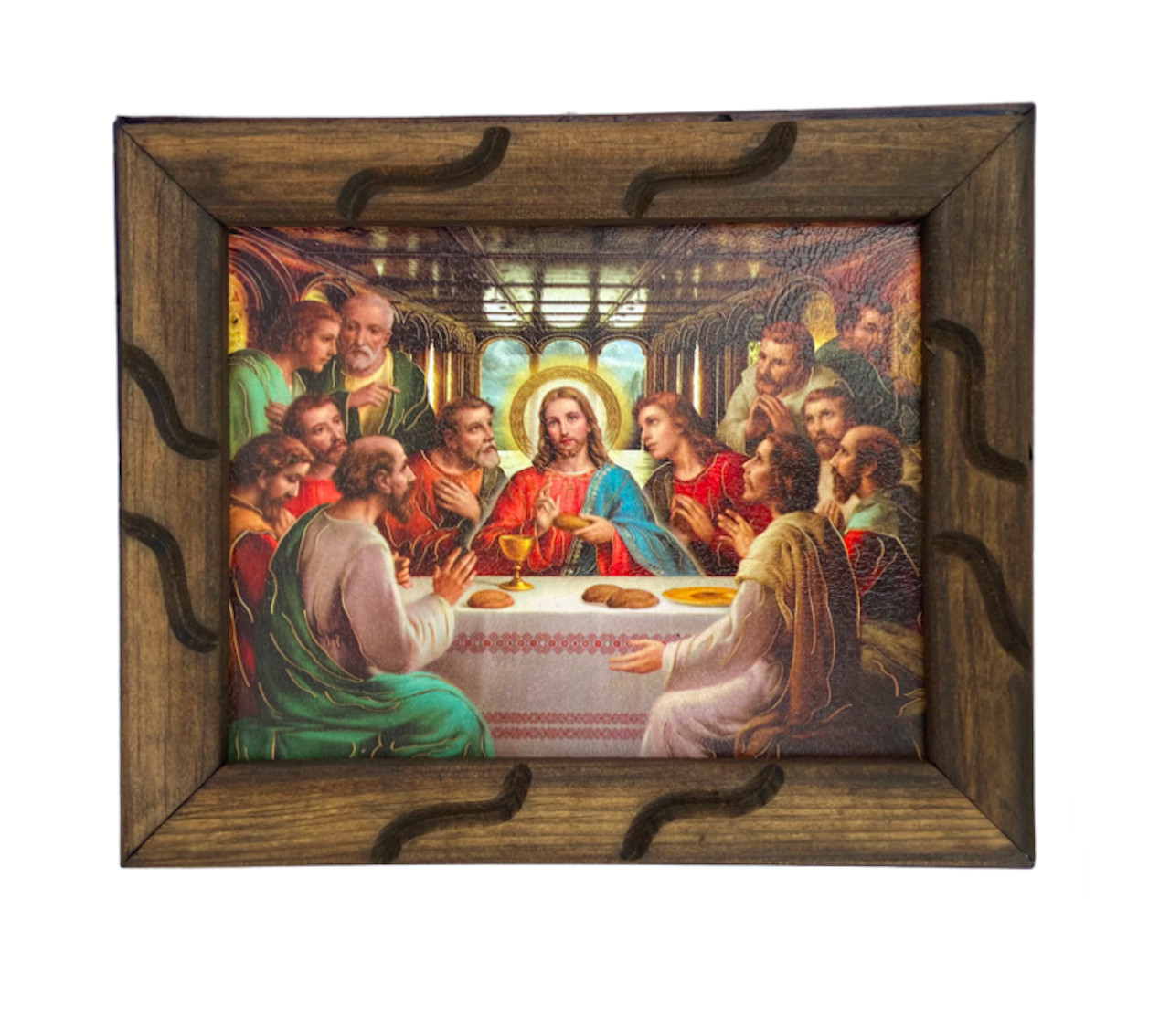Ultima Cena Tres Arcos  9x11 Inch Cuadro Rustico Nuevo