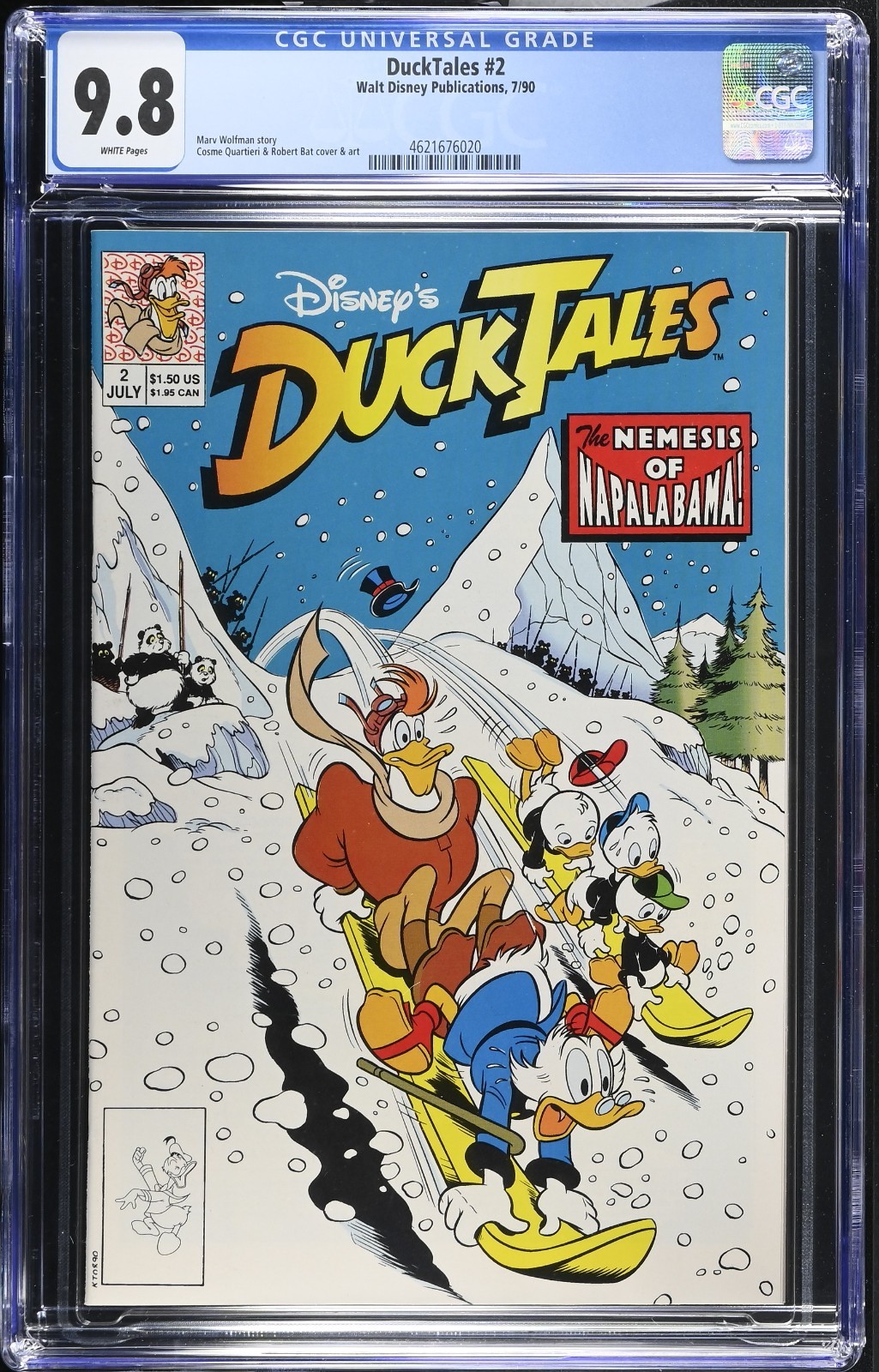 DuckTales #2 CGC 9.8 WP NM/MT Disney 1990 