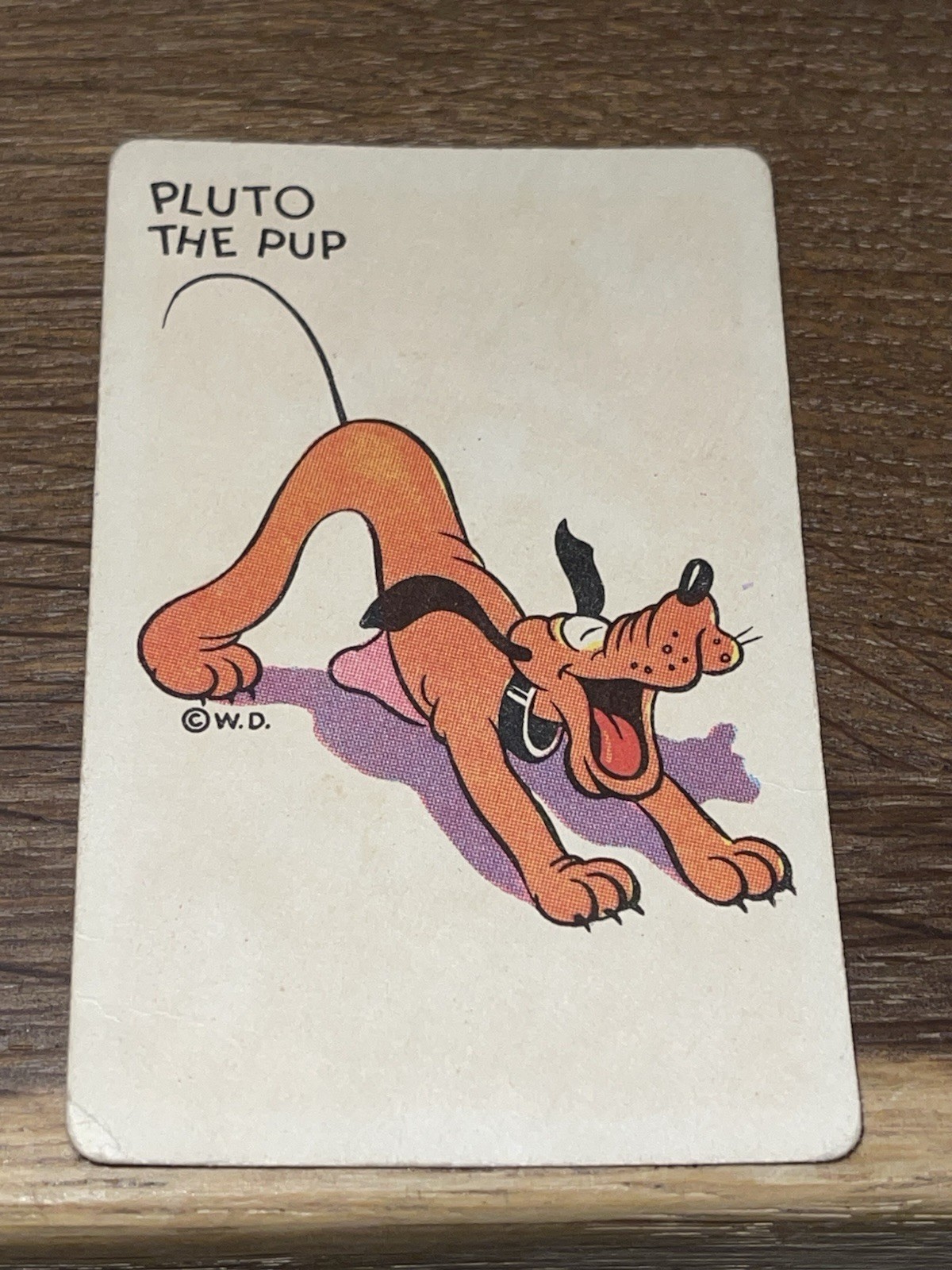 PLUTO THE PUP 1935 MICKEY MOUSE OLD MAID PLAYING CARD RARE EARLY DISNEY CARD
