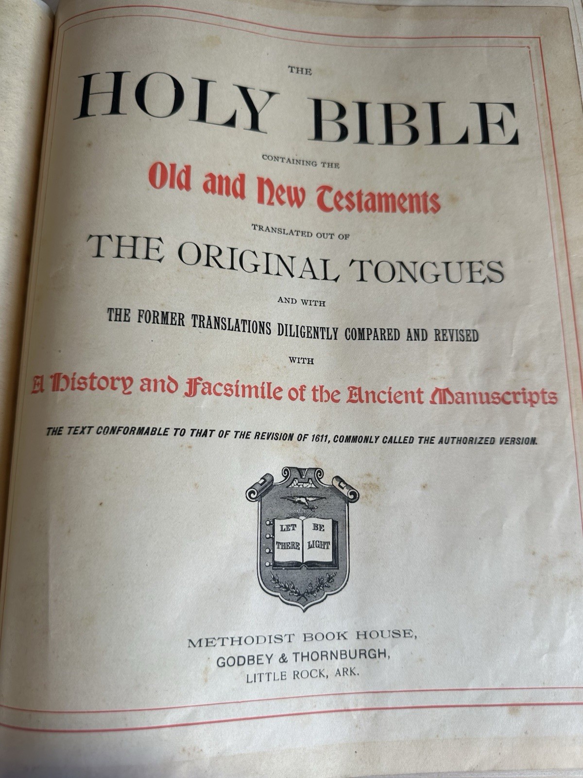 Vintage Bible from 1901- Methodist Book House Authorized Version Illustrated