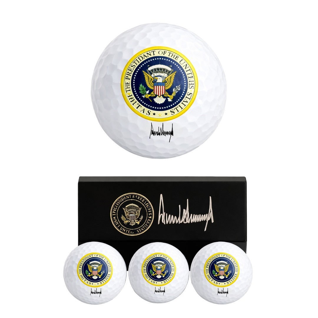 Presidential Seal Golf Balls (set of 3) with Box President Trump Signature