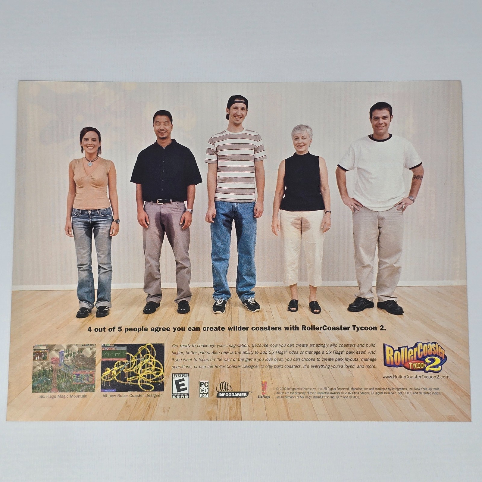 Roller Coaster Tycoon 2 PC Wet Pants Print Ad/Poster Promo Art