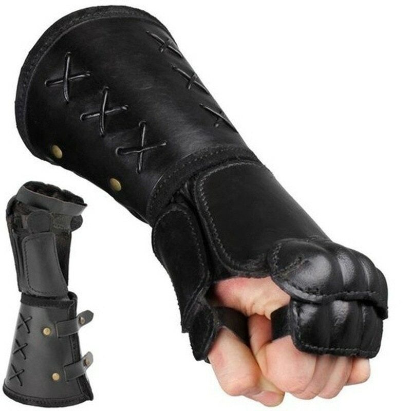 Arm Guard Armor Cuff Leather Bracer Knight Costume Battle Medieval Gloves New