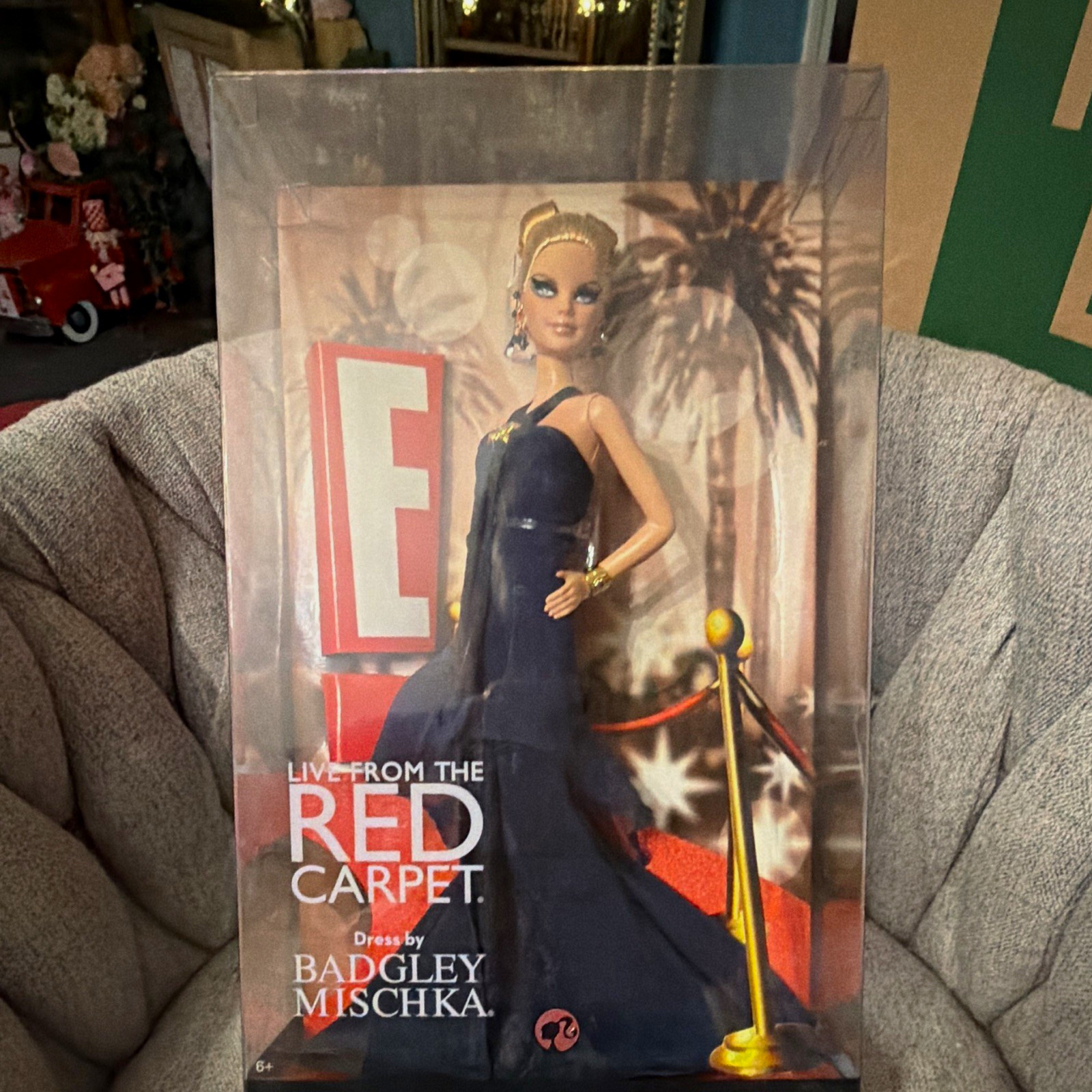 Mattel Barbie Collector E Red Carpet Badgley Mischka Doll w/ Stand COA