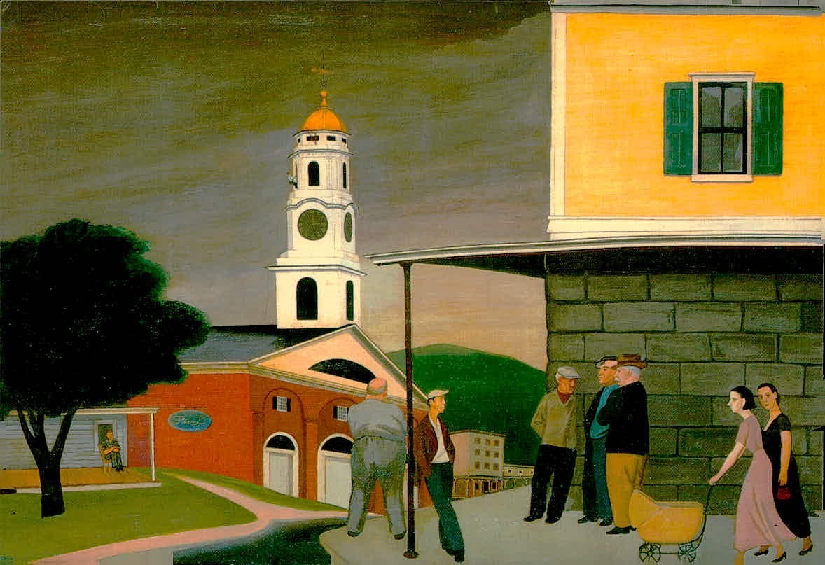 Gregorio Prestopino Main Street Peterborough 1935 New Hampshire PC