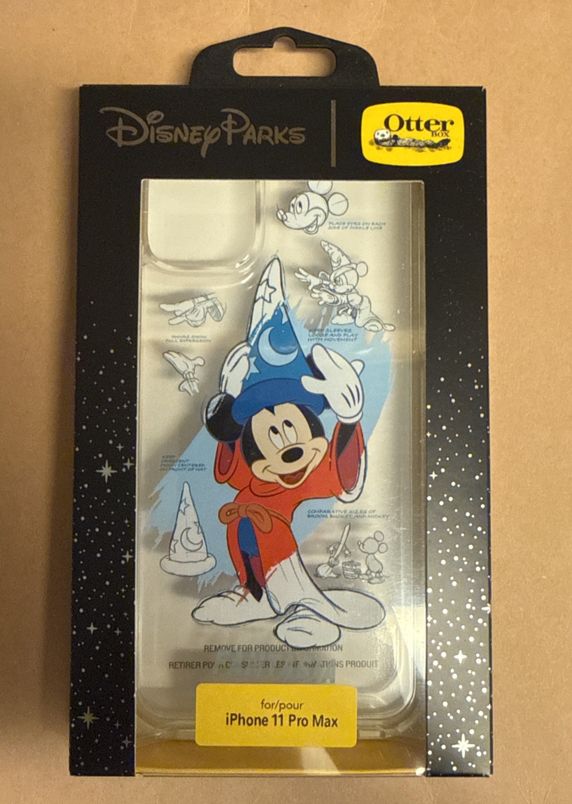 Disney OTTERBOX iPhone 11 Pro Max Case Mickey Sorcerer Fantasia Clear 3D NEW