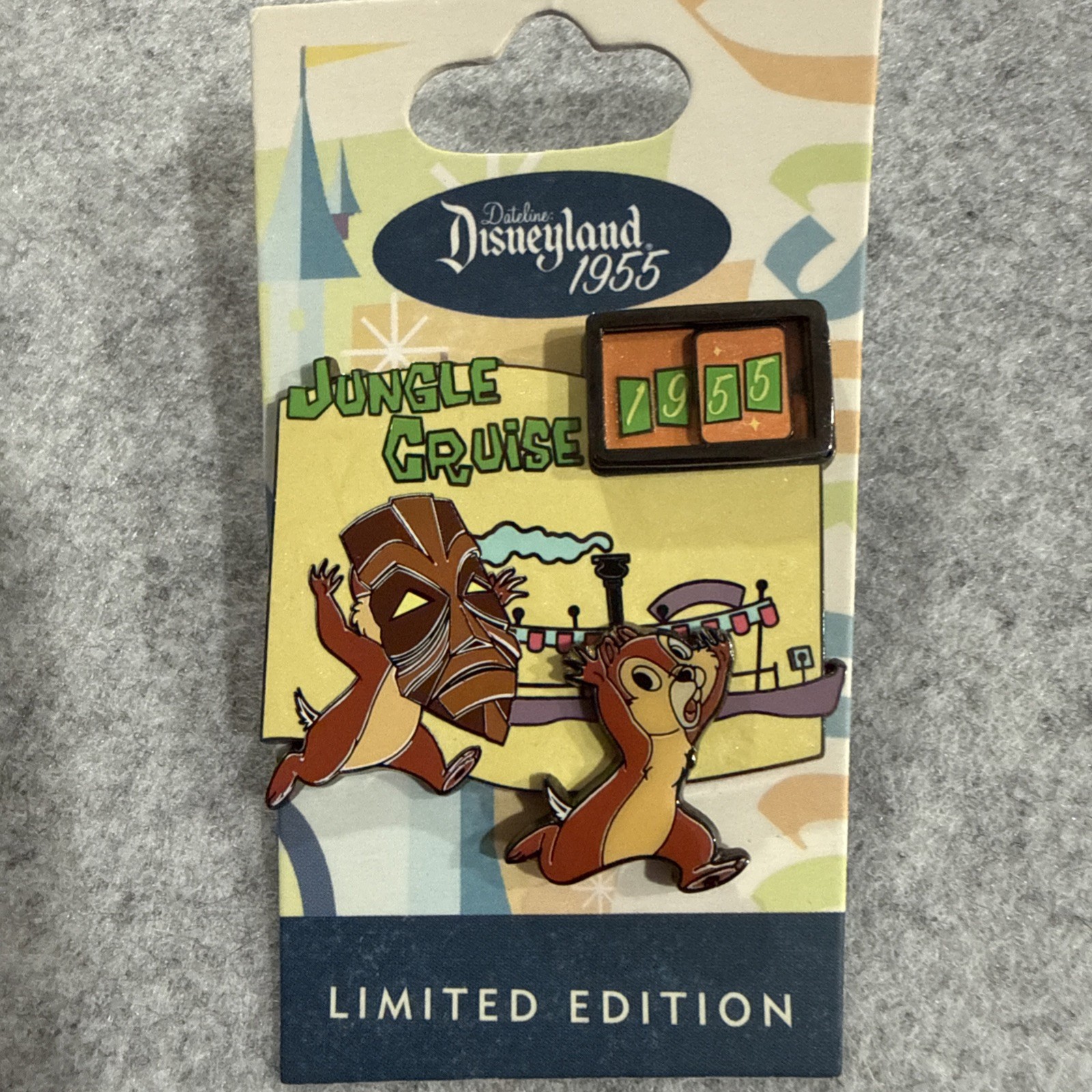 DLR Dateline Disneyland 1955 55 Years Jungle Cruise Chip Dale Disney Pin